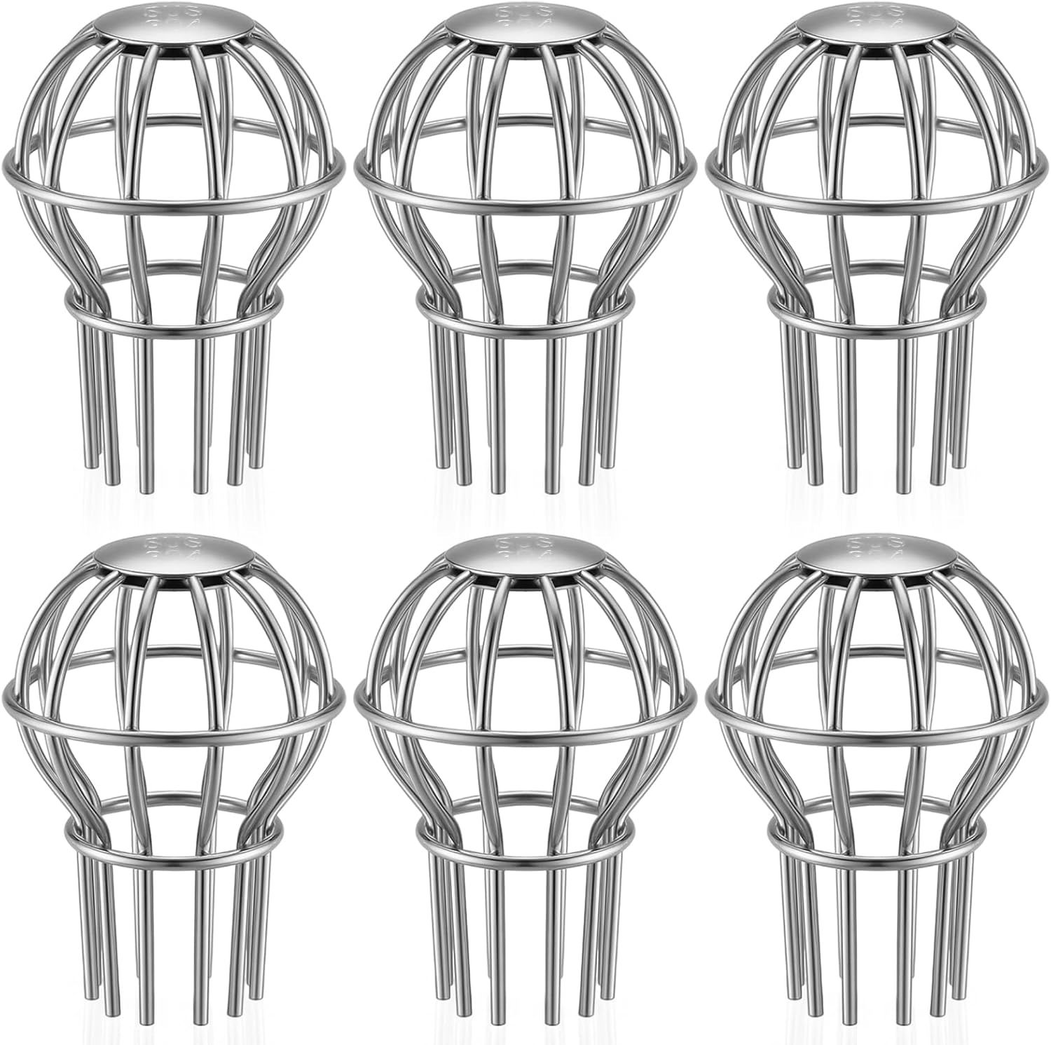 6 Pack Gutter Guard 2 Inch, 304 Stainless Steel Filter Strainer Fits 1.7" to 2.4" Downspout Filter Protector for Blockage Leaves, Seeds, Twigs and Debris