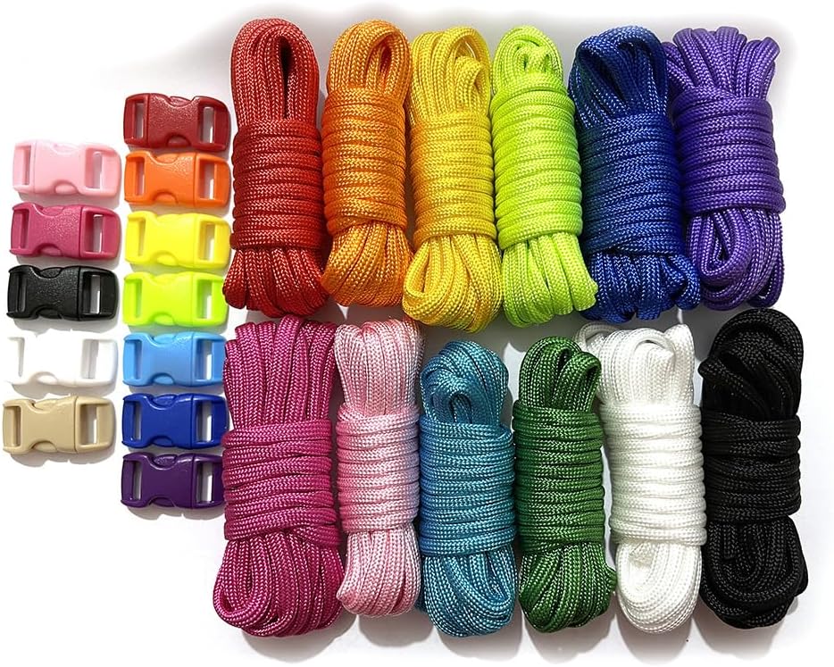 12-Color Paracord Combo Kit, Multi-Purpose Paracord, 10 Feet Per Rope, 12-Color Multi-Purpose Paracord for Making Complete Accessories for Paracord Bracelets, Lanyards, Dog Collars