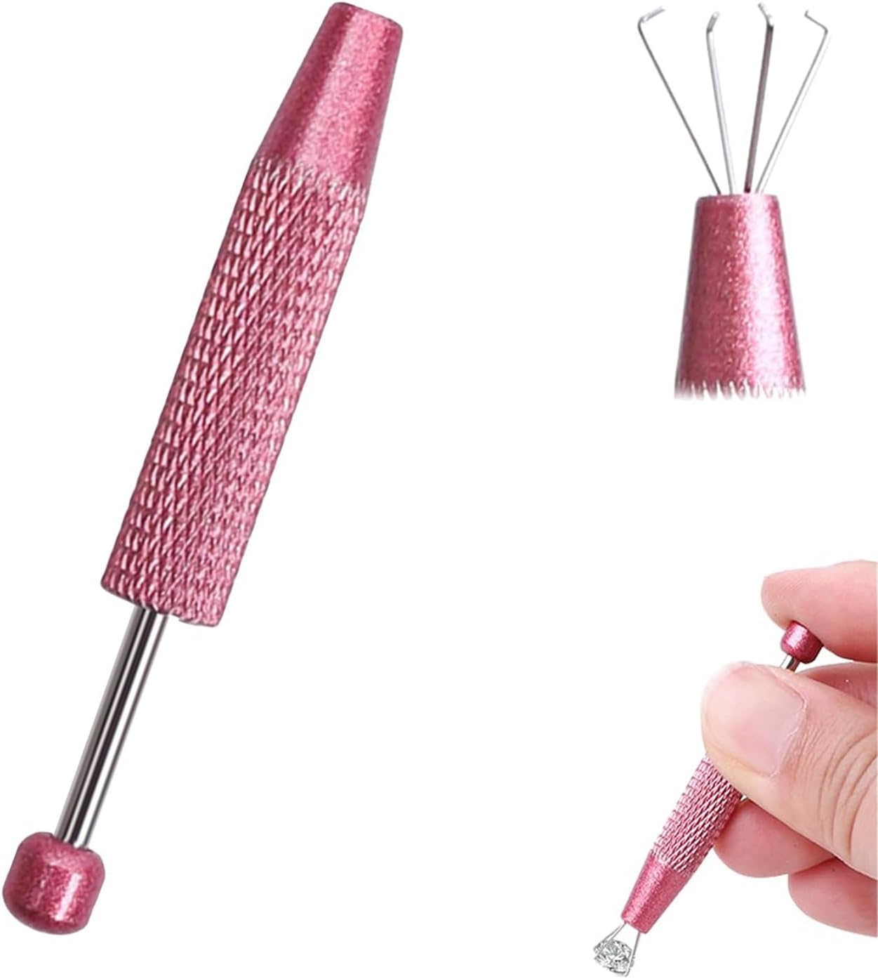 Piercing Assistant Pen, Piercing Ball Grabber Tool, Diamond Claw Tweezers, 4 Claw Jeweler's Pick Up Tool, Piercing Tools for Changing Jewelry, Grabber for Tiny Objects (1PCS)
