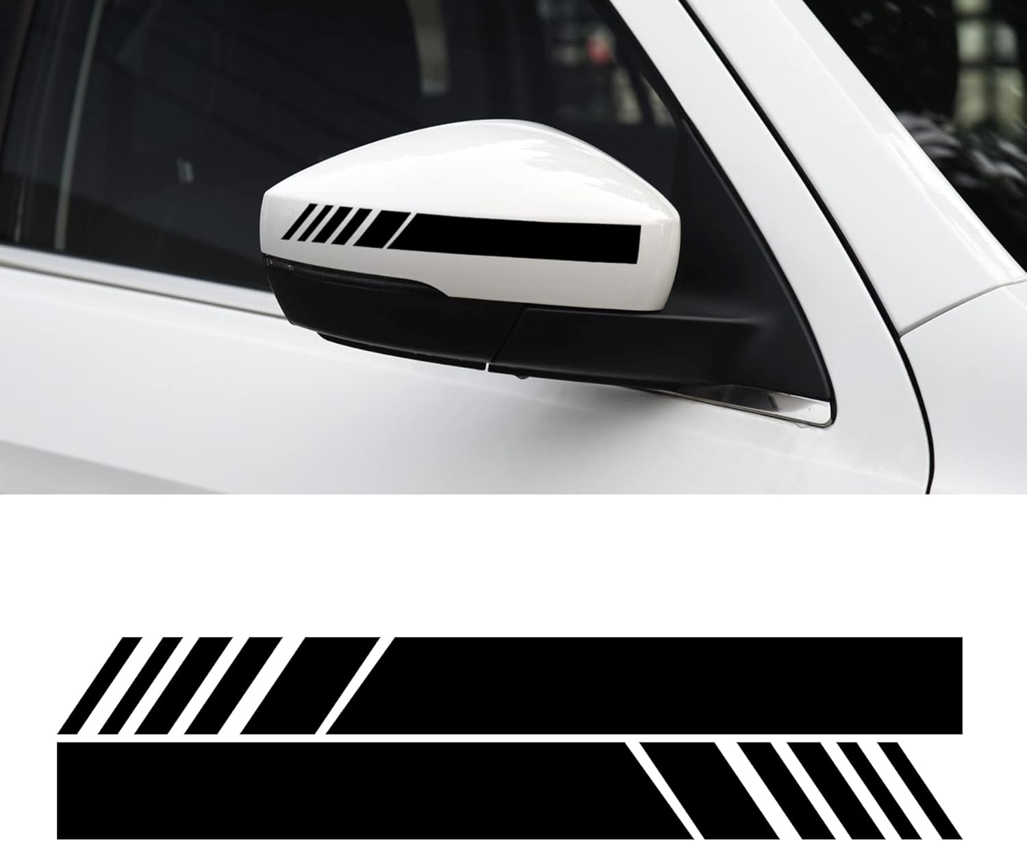 Car Exterior Accessories Rear View Mirror Stickers Decor Body Sticker Vinyl 4pcs (Black) Black -