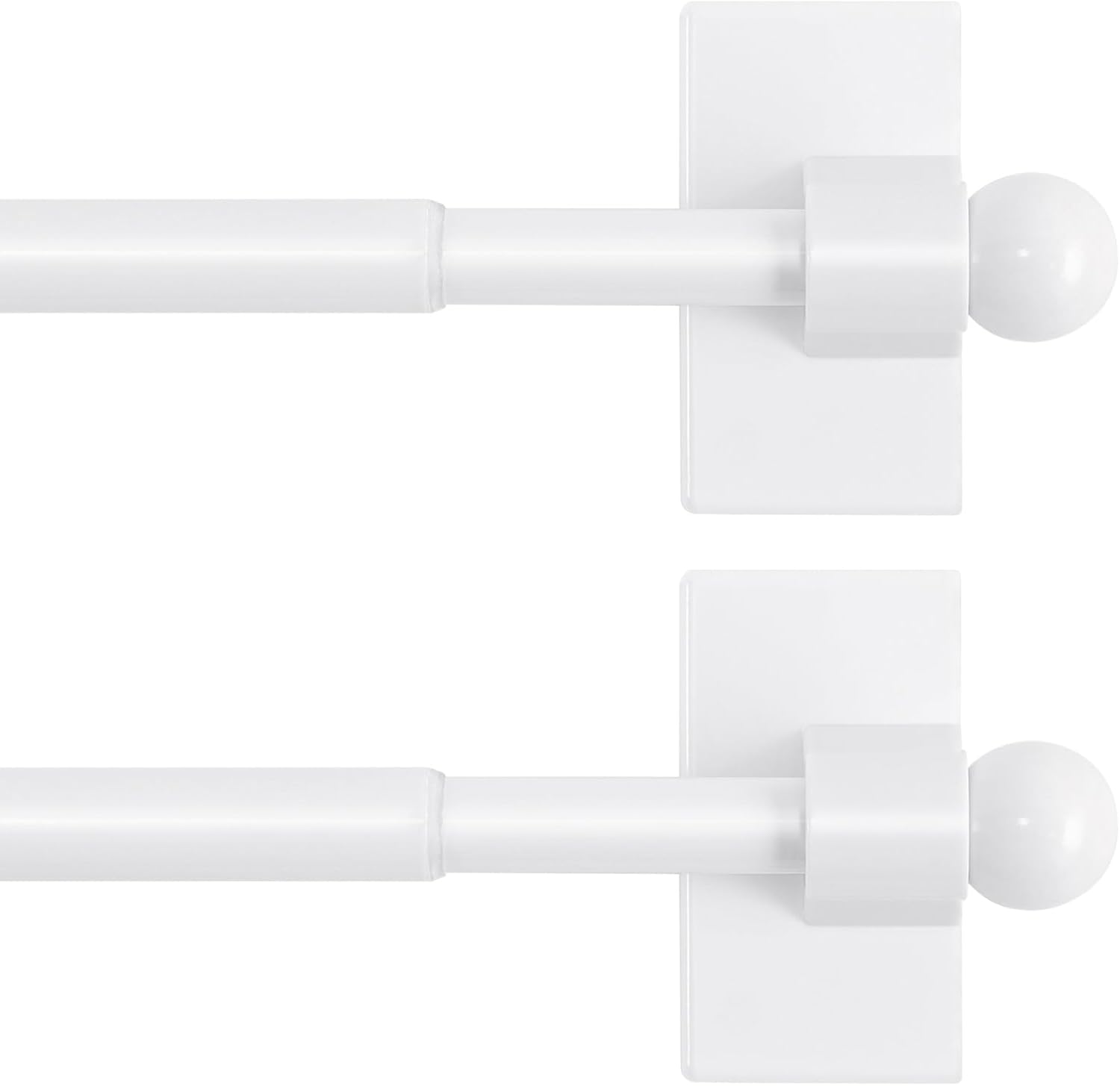 2 PACK Magnetic Curtain Rods for Metal Doors, 16 to 28 Inch, 1/2 Inch Diameter, Multi-Use Adjustable Appliances French Doors Cafe Rod(White) White 16-28 Pack