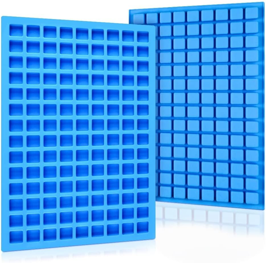 Square Silicone Candy Molds - Mini for Hard Candy, Chocolate, Gummy, Caramel, Ganache, Ice Cubes (2)