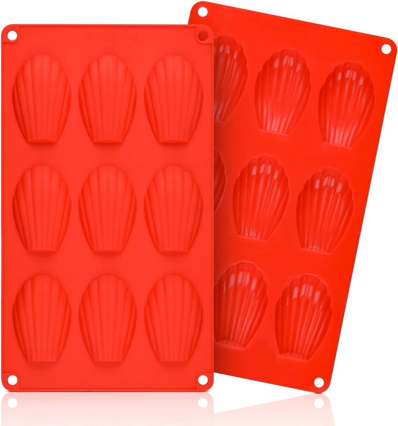 Silicone Madeleine Pans - 9 Cups Mold for Small Cake, Chocolate, Cookies Pack of 2