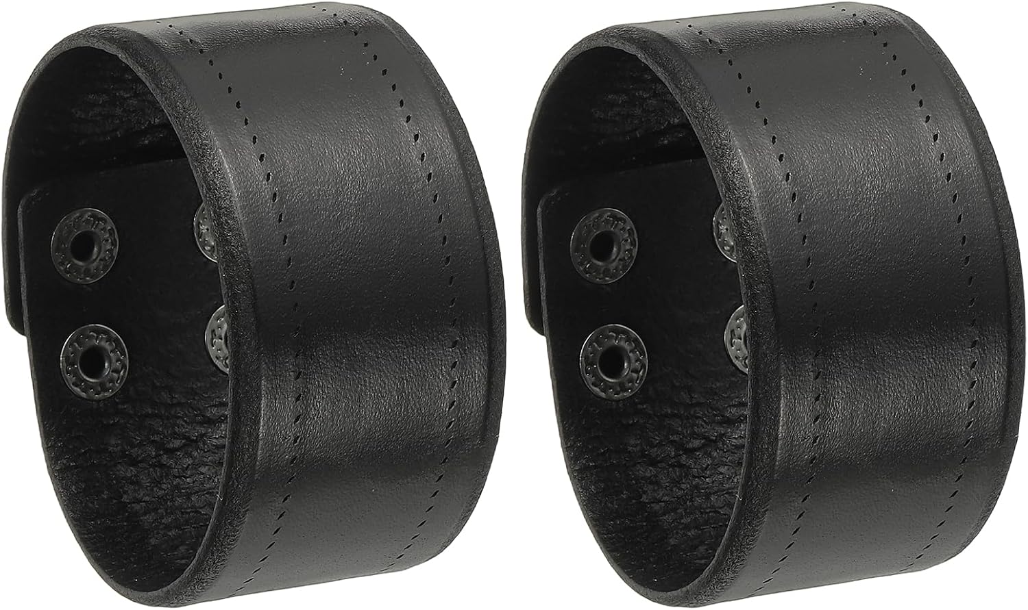 Leather Key Fob - PU Keychain Holder for Keys, ID Cards Black