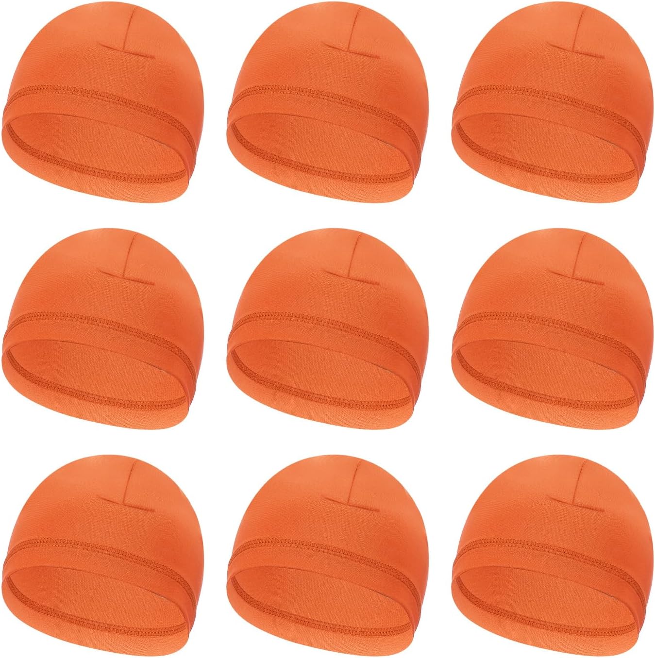 Helmet Liner Skull Cap for Men, Sweat Wicking Hats Stretchy Under Helmets Caps Orange -