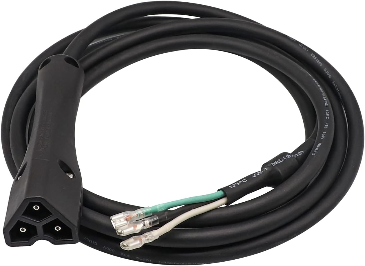 48V Golf Cart Charger Plug 3-Pin Triangle Handle Connector with Wire Fits EZGO RXV 604321, 611219 (Charger Wire) -