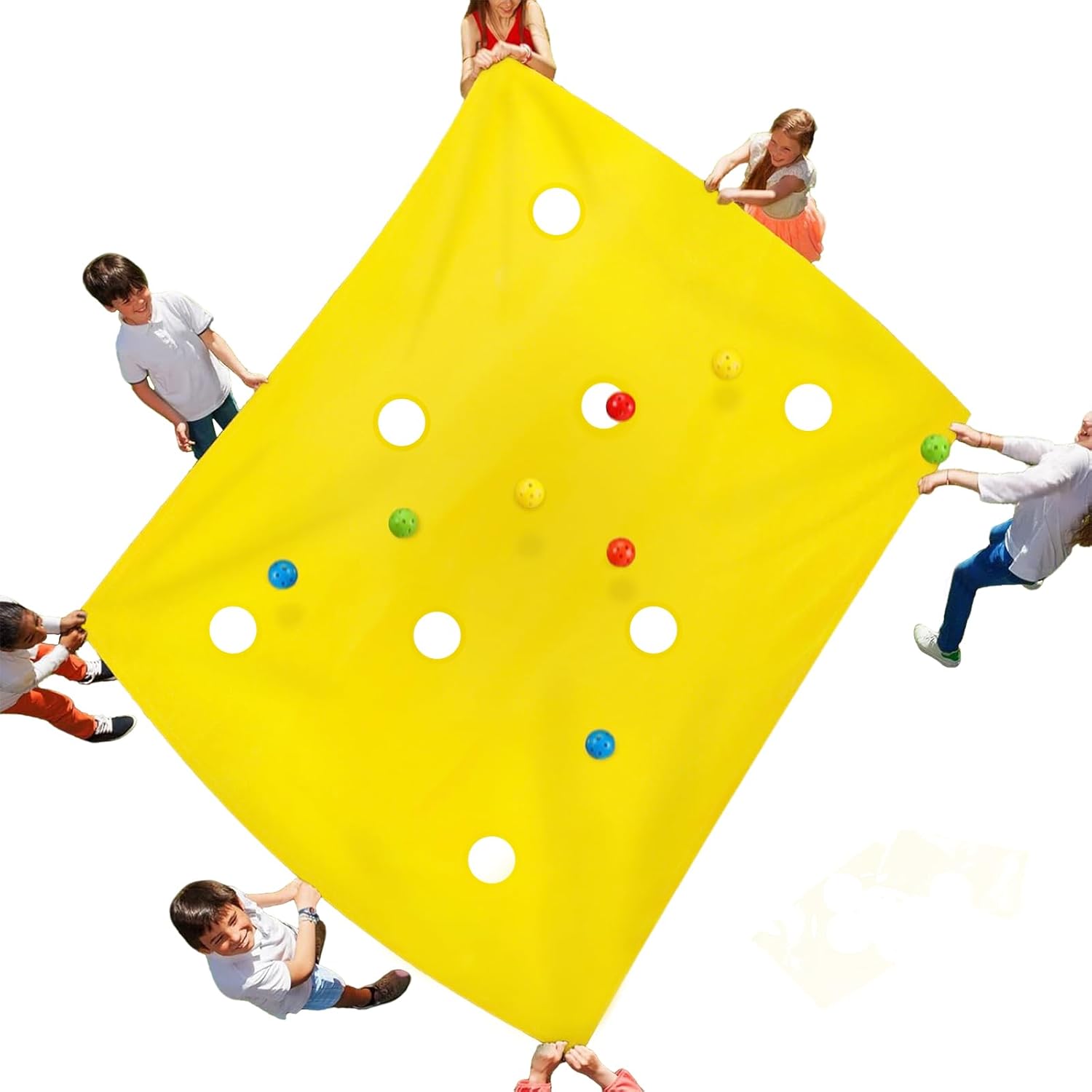 Hole Tarp Team Building Exercise Activities Games Teamwork Group Learning Fun Playing Yellow - 85''Lx57''W