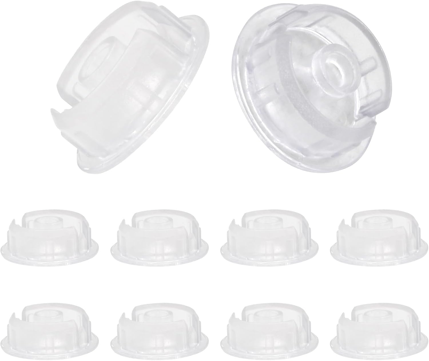 Biaungdo 10 Pcs Bottom Rail Ladder Cord Button Plugs, Clear Color Blinds Bottom Rail Plugs Blinds Components Parts Accessory(Fit 3/4" Hole Inside a Bottom Rail)