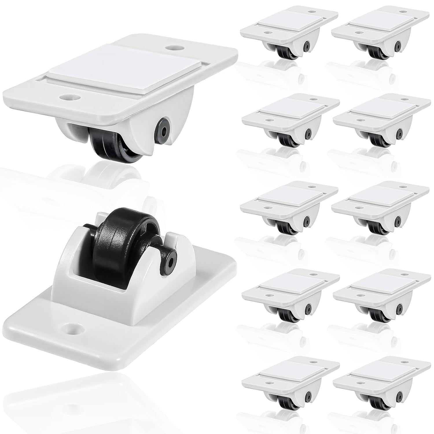 24 Pcs Sel-Adhesive ixed Casters – Caster Wheels or urniture, Cart, Storage Bins & DIY Toy Boxes, No-Drill Mini Wheels or Easy Mobility