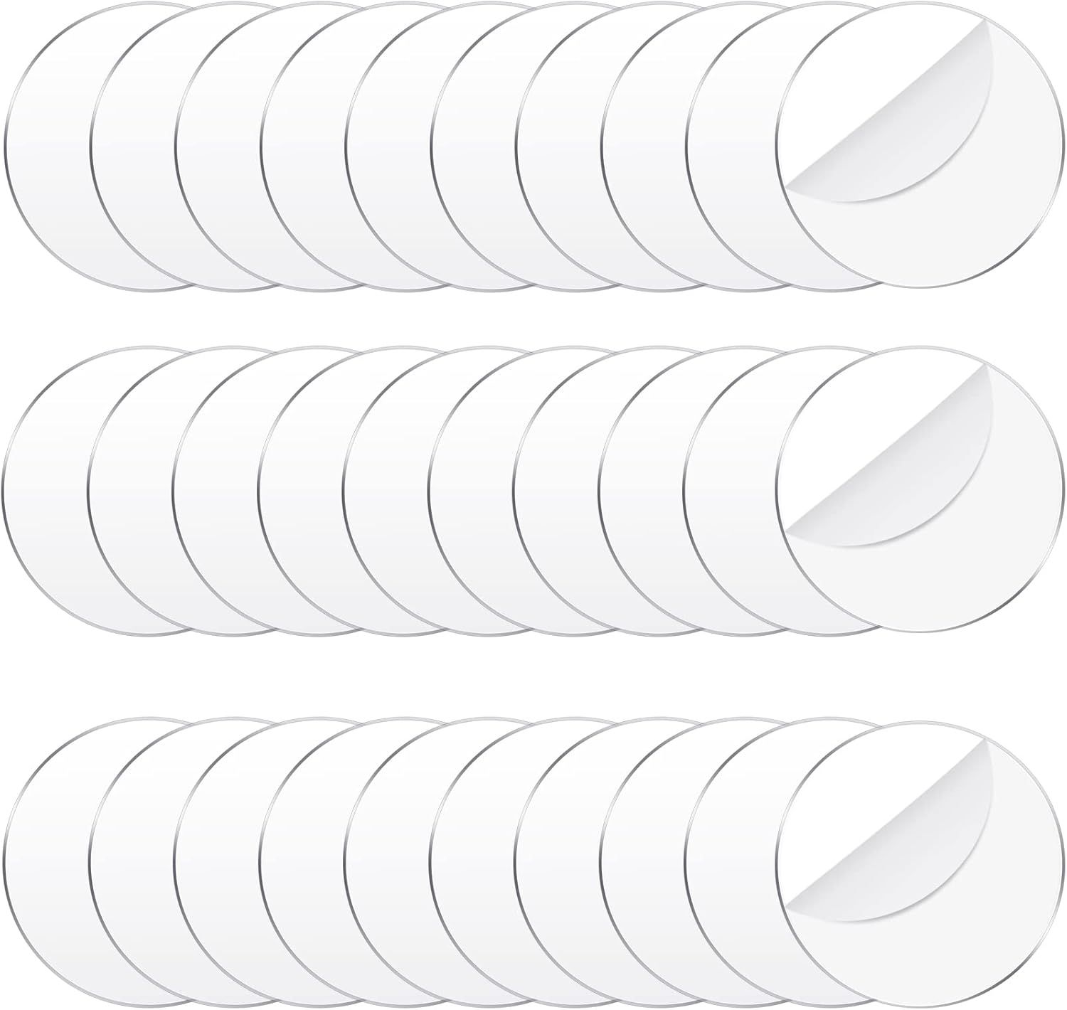 30 Pcs 3 Inch Acrylic Circle Blanks Clear Disc Round Transparent Acrylic Coasters Ornament Blanks Miniature Bases or Crats Christmas Ornament DIY Art Projects Suplies