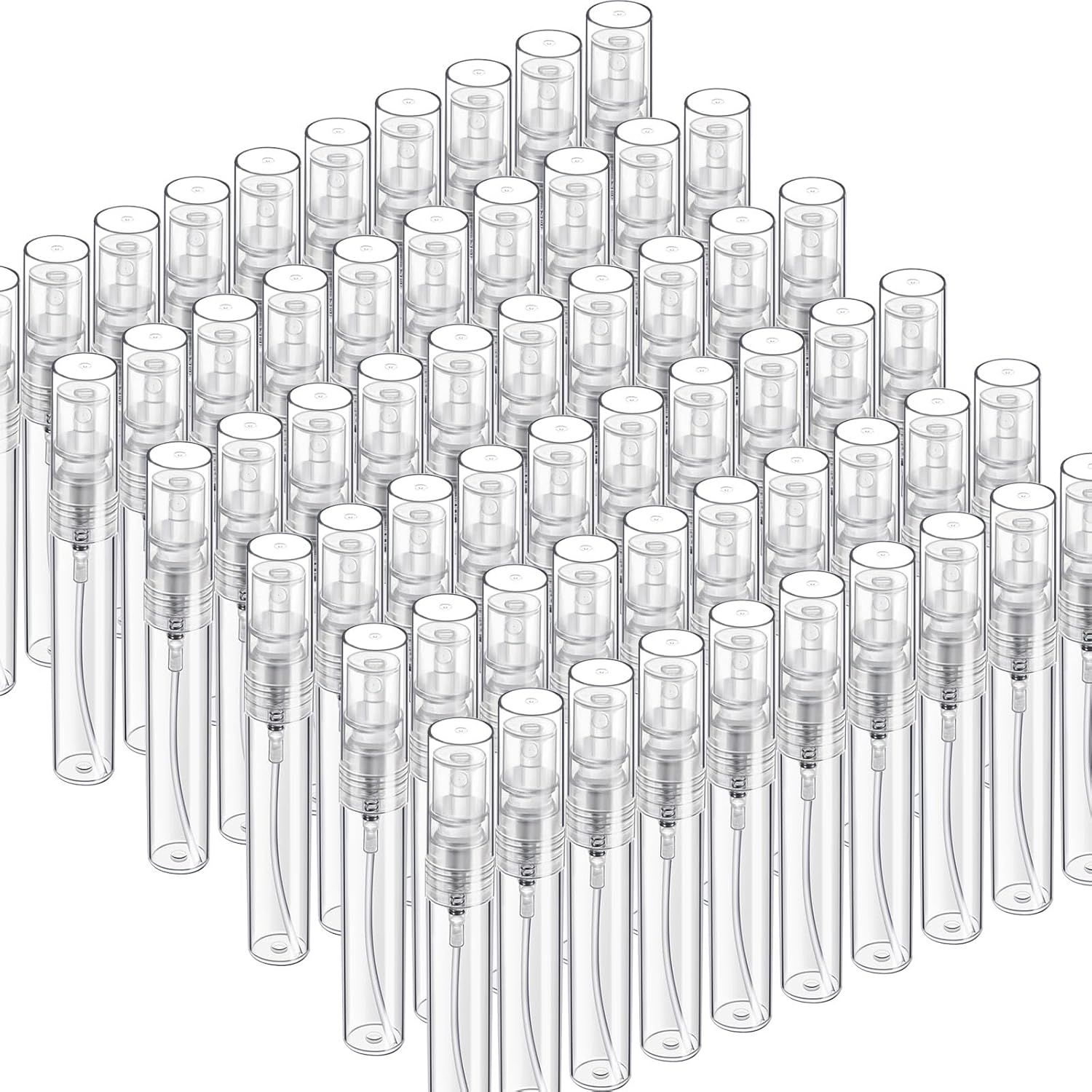 60PCS 5ml Mini Spray Bottle, Mini Clear Plastic Spray Bottle Empty, ine Mist Reillable Mini Perume Bottle, Perume Atomizer, Small Empty Sample Containers, Plastic Portable Travel Bottle