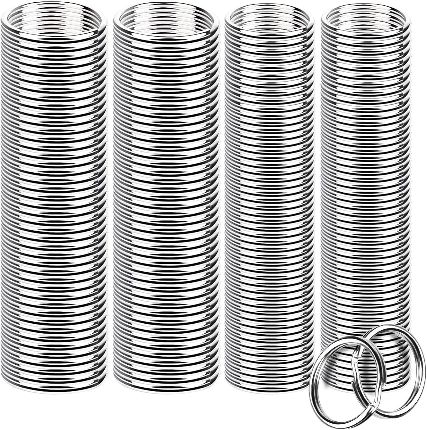 200 Pieces Split Key Rings Bulk or Keychain Key and Art Crats(25 mm /0.98 inch 100pcs ，28 mm /1.1 inch 100pcs)