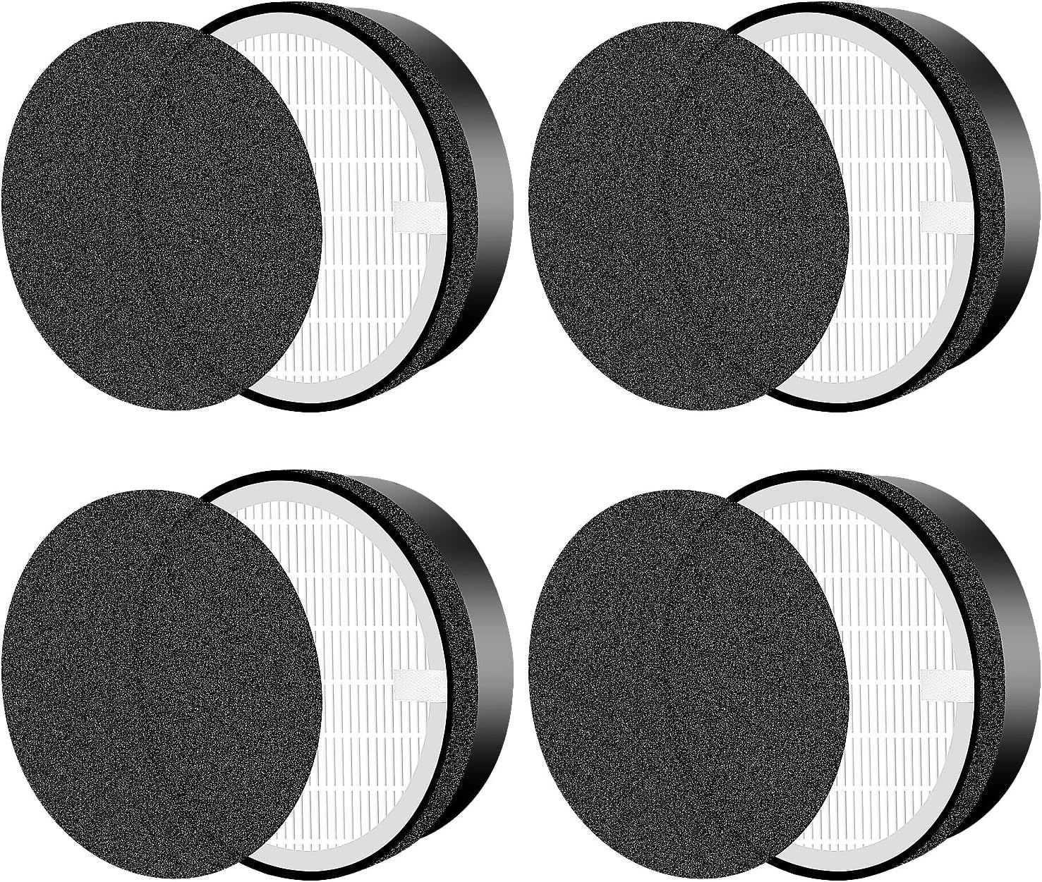 or LEVOIT LV-H132 Replacement ilters, Compatible with  LV-H132 3-in-1 Nylon Pre-ilter, High-Eiciency Activated Carbon True ilters, Part LV-H132-R, 4 Pack