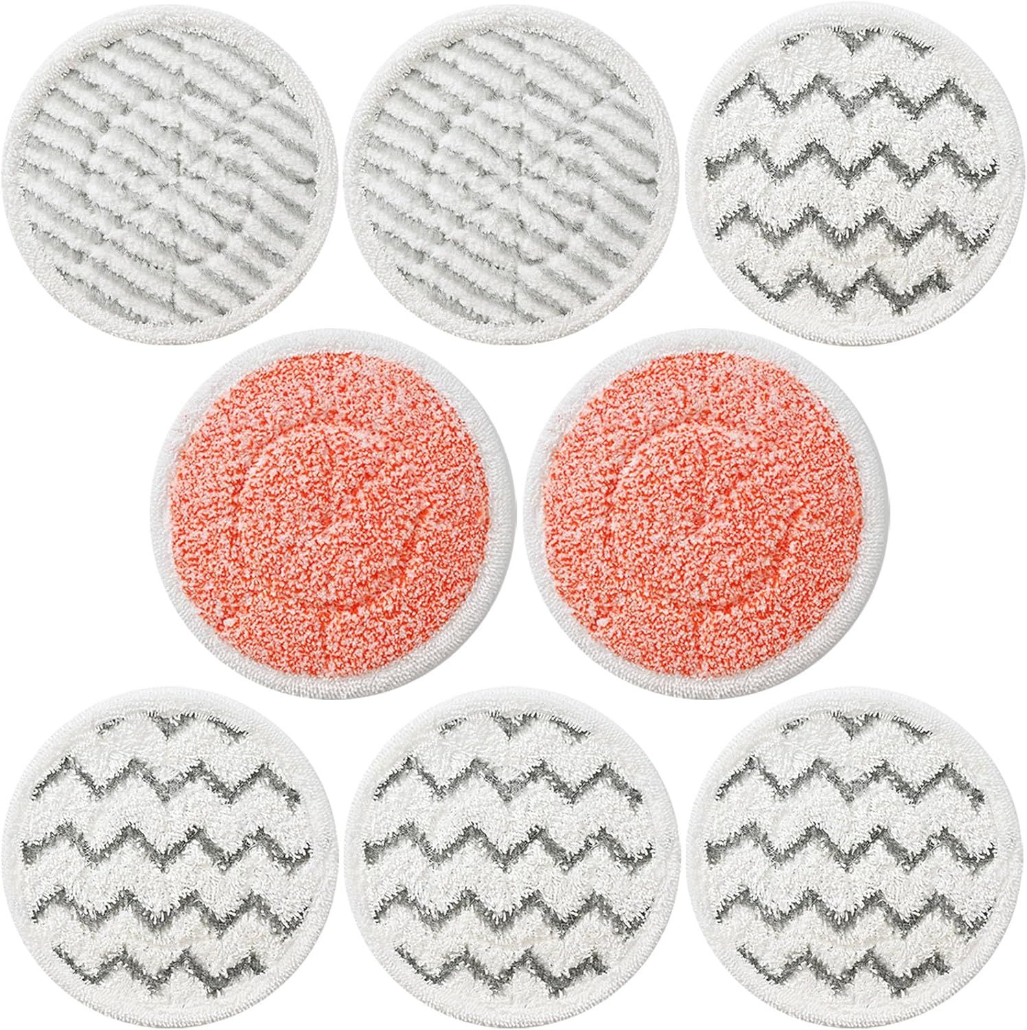 8 Pack Upgraded 3897A Rotating Mop Pads Replacement Steam Mop Pads or Bissell SpinWave SmartSteam Scrubbing Steam Mop 3897A,3712,3712W Steam Rotating Mop Pads,Part No 1641112
