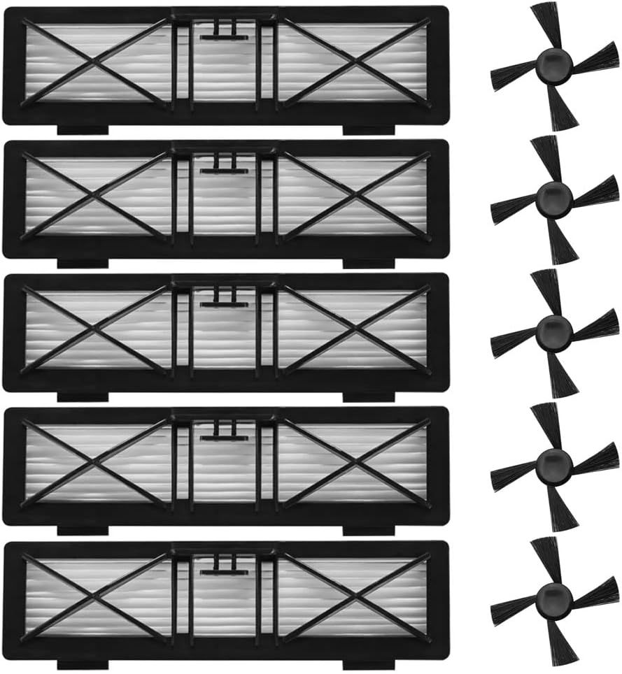 Replacement Ultra Perormance ilters Side Brushes Compatible with Neato Botvac Connected Series D10 D9 D8 D3 D4 D5 D6 D7 and Botvac D Series D75 D80 D85 Robot Vacuums,10-Pack.