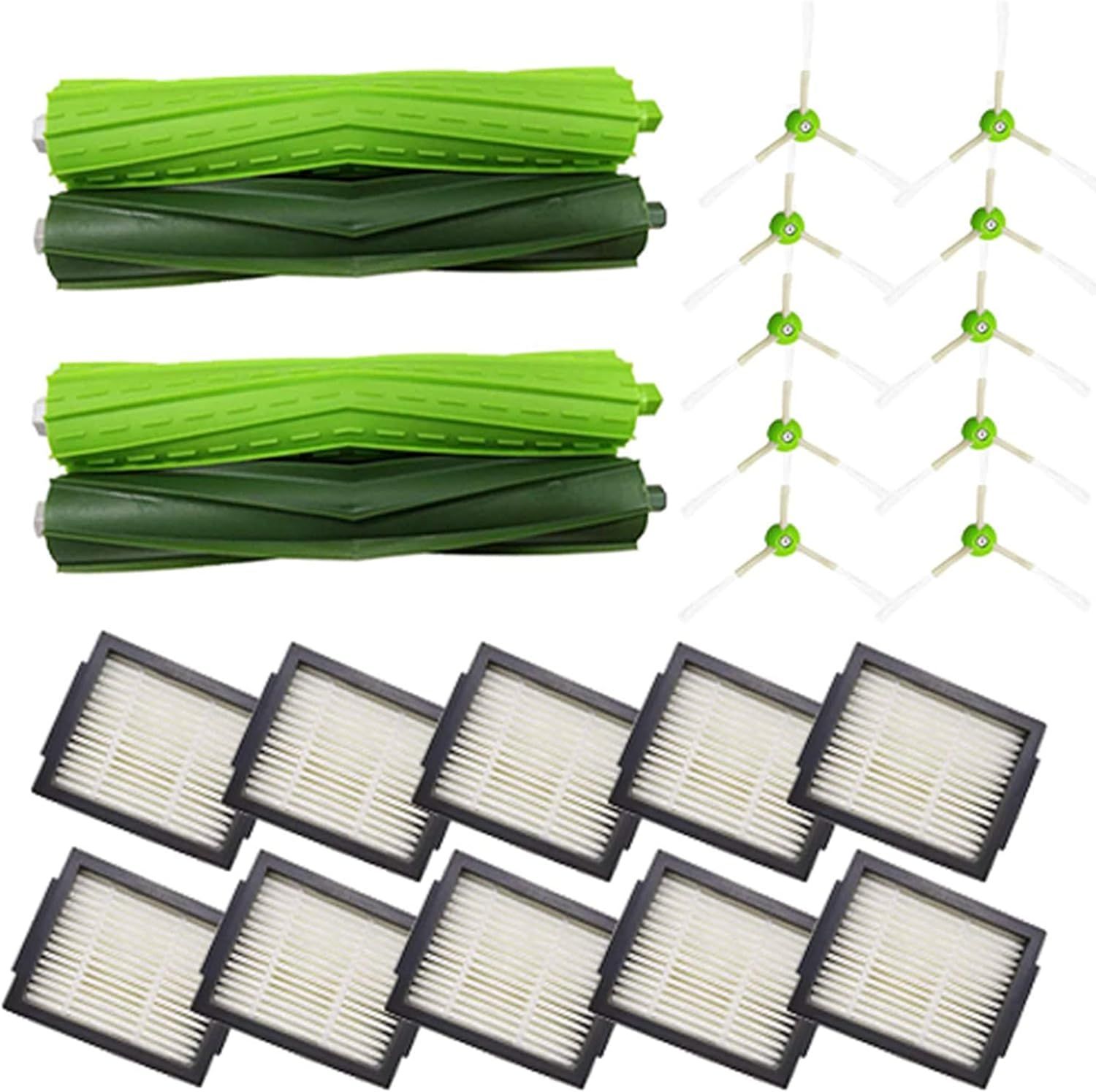 24PK Replacement Parts Kit Compatible with iRobot Roomba E & I & J Series i1 i3 i4 i5 i6 i7 i8 J7 J5 J6 J8 J9 Plus E5 E6 Vacuum,Including 2 Main Brushes & 10 ilters & 10 Side Brushes