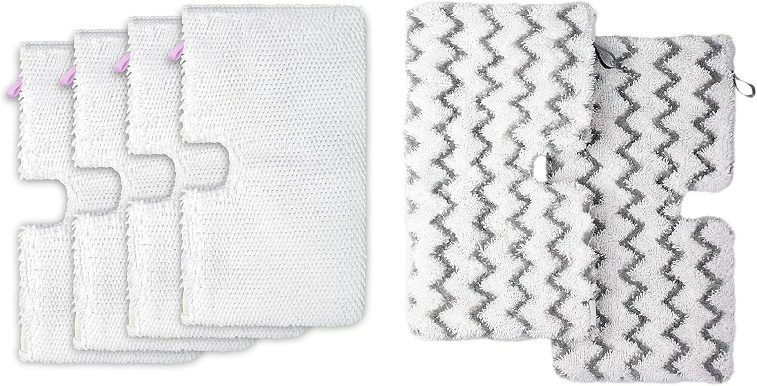 4 Pack + 2 Pack Replacement Microiber Mop Pad or Shark Steam Pocket Mops S3500 Series S3501 S3601 S3550 S3901 S3801 SE450 S3801CO S3601D (4 sot mop pad+2 scrubby mop pad)