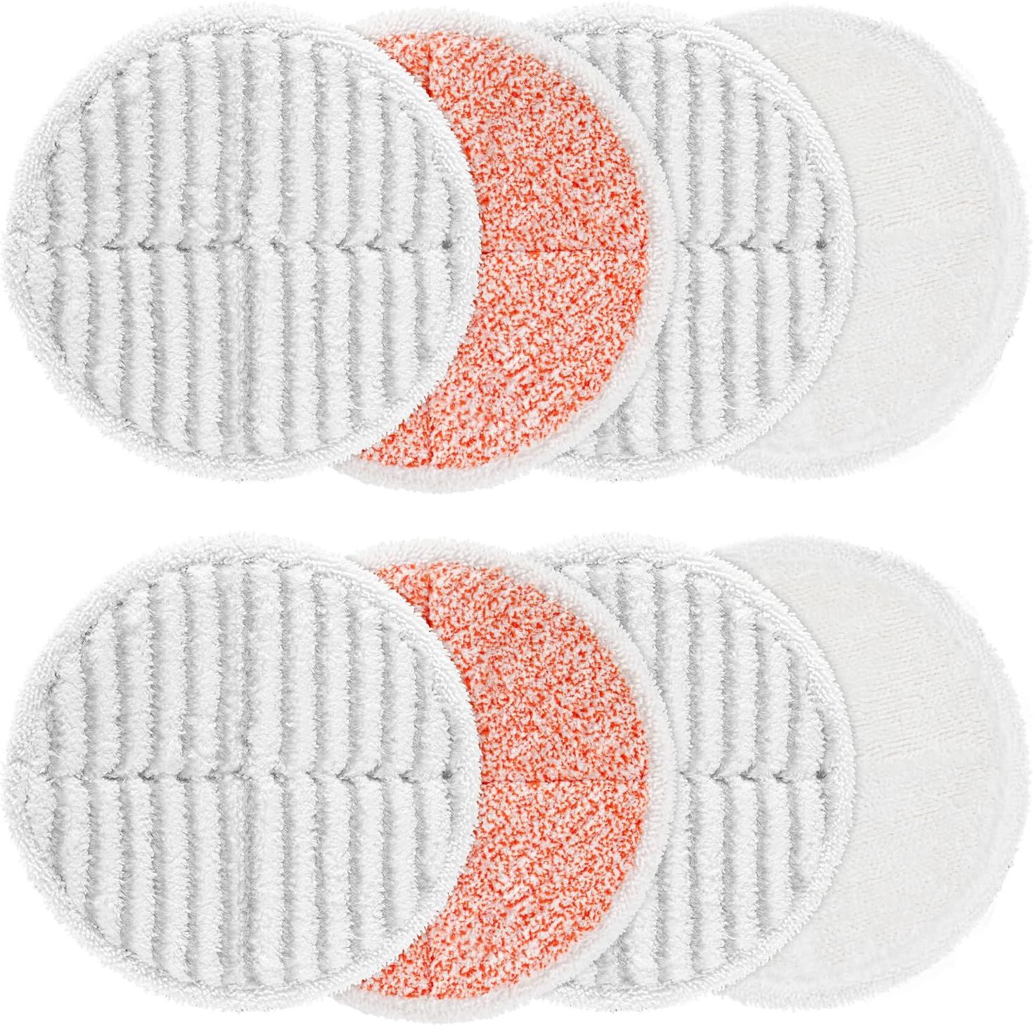 8 Pack Mop Pads Replacement Compatible with Bissell Spinwave 2124, 2039A, 2307, 23157, 23159, 20393, 20399 Hard loor Spin Mop, 2 Sot Pads, 4 Scrubby Pads, 2 Heavy Scrub Pads