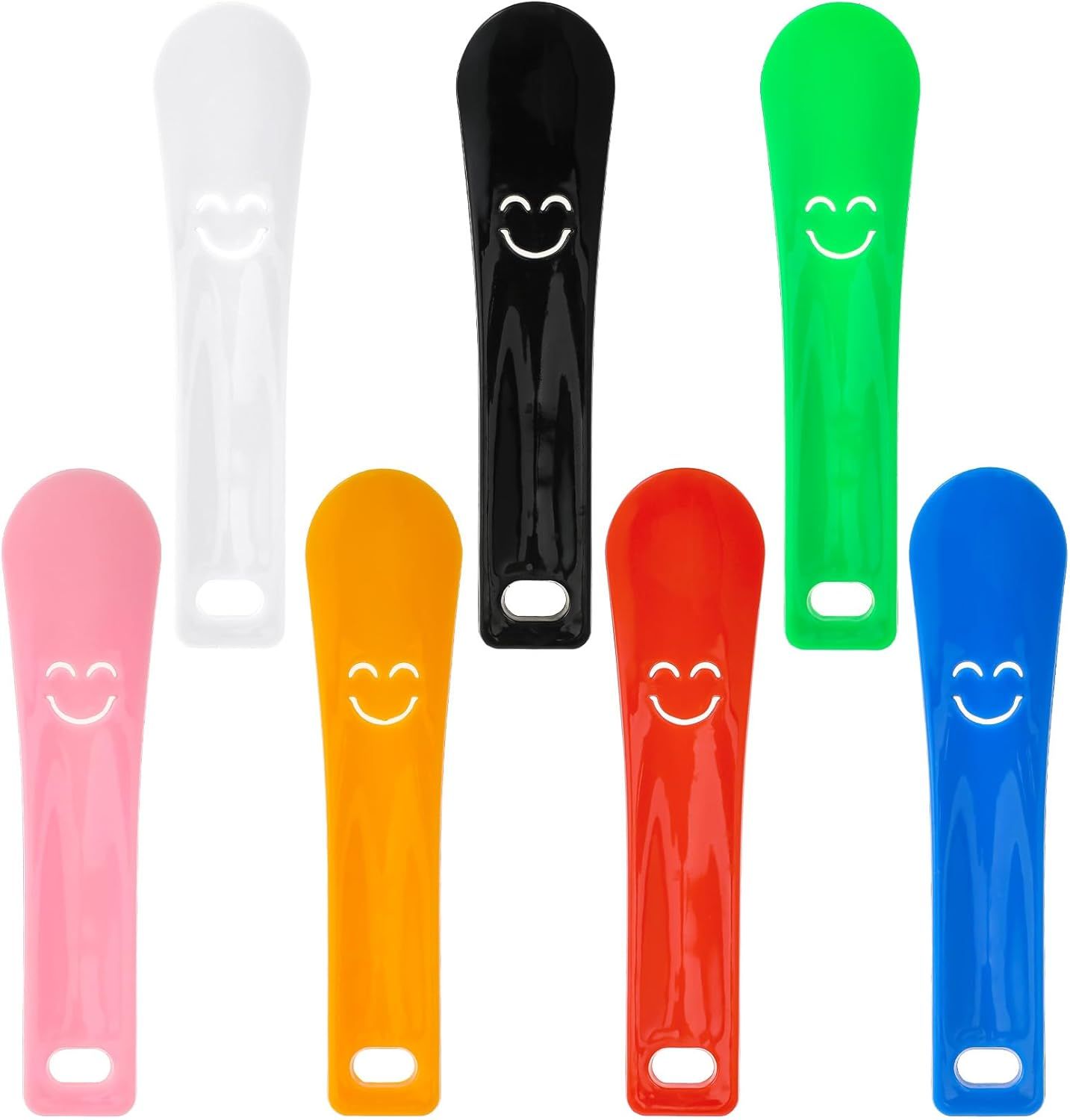 7 Pack Kids Shoe Horn, 5.9" Small Plastic Shoe Horn for Kids, Mini Shoes Helpers to Put on Your Shoes for Women Men Kid (Multi-colored)