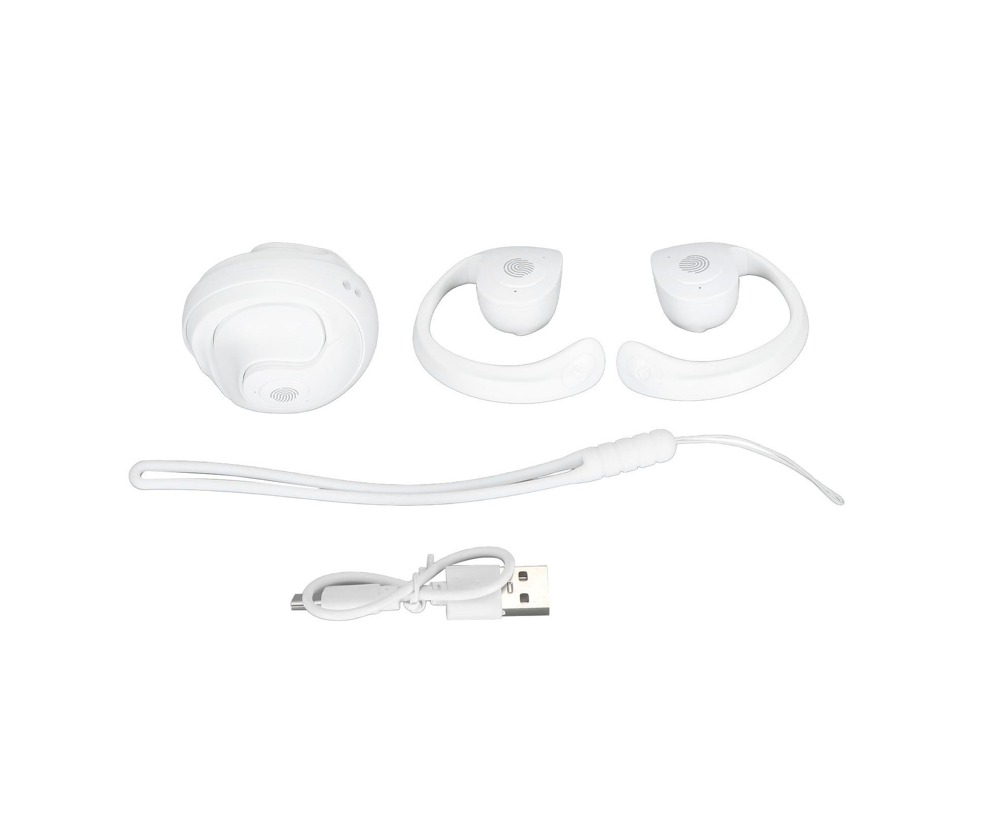 Language Translator Earhooks Bluetooth 5.3 Support 144 Languages Online Translation Wireless Earbuds Device for Music and Calling White