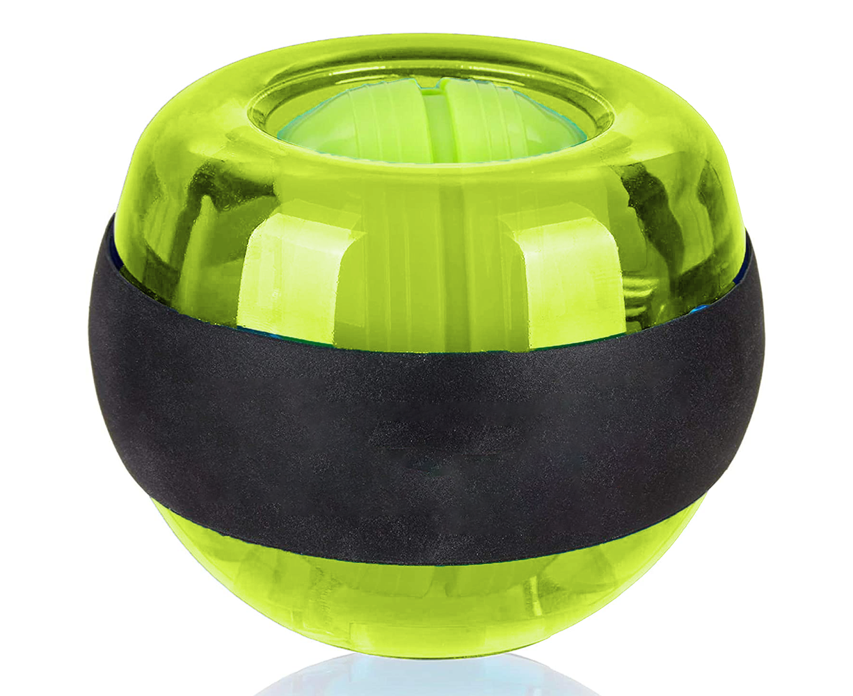 Metal Core Wrist Exerciser Wrist Strengthener Gyro Ball with LED Light - Green