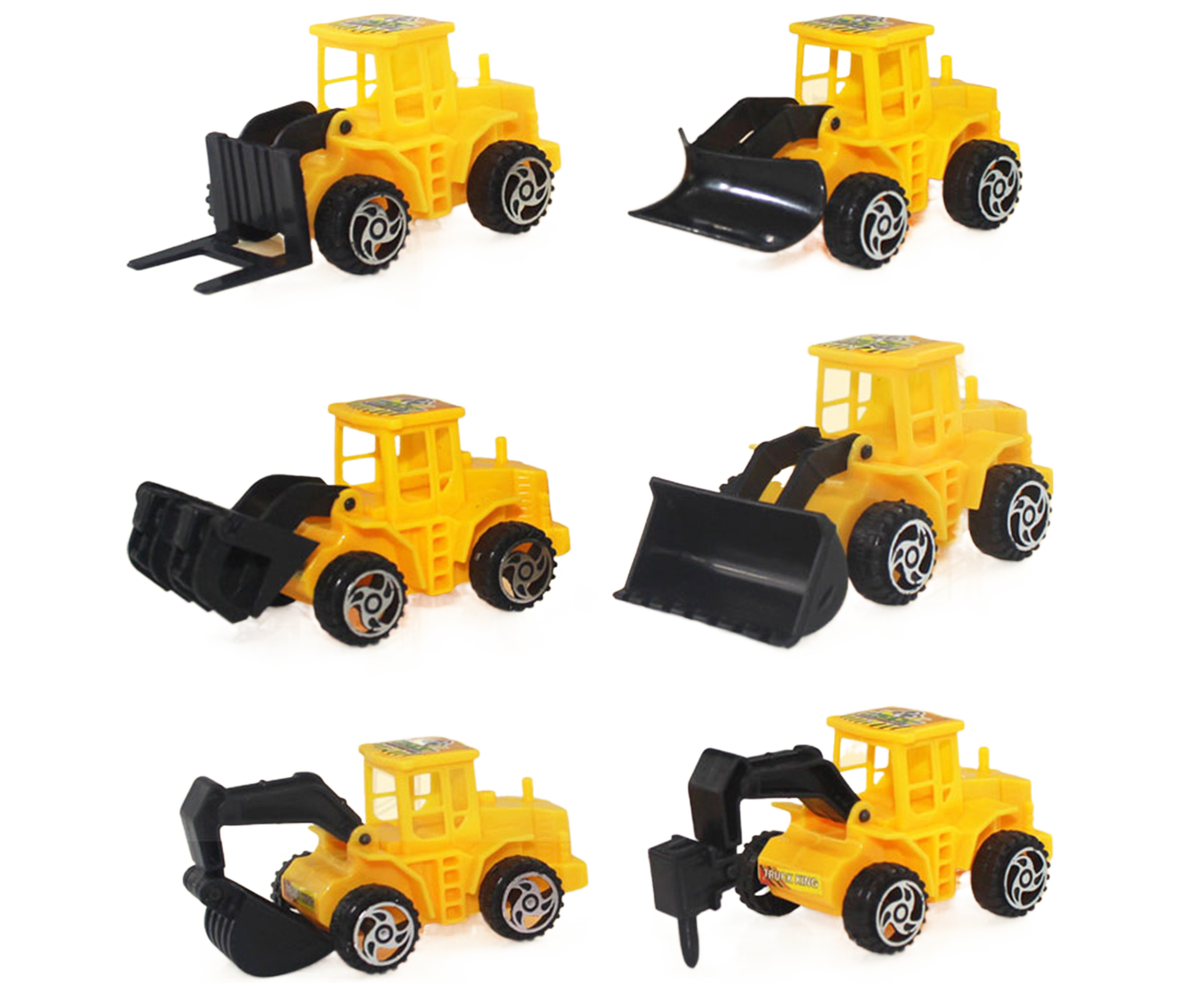 6Pcs Construction Car Movable Joint Parent-Boy and Girl Interaction ABS Mini Engineering Car Models for Fun