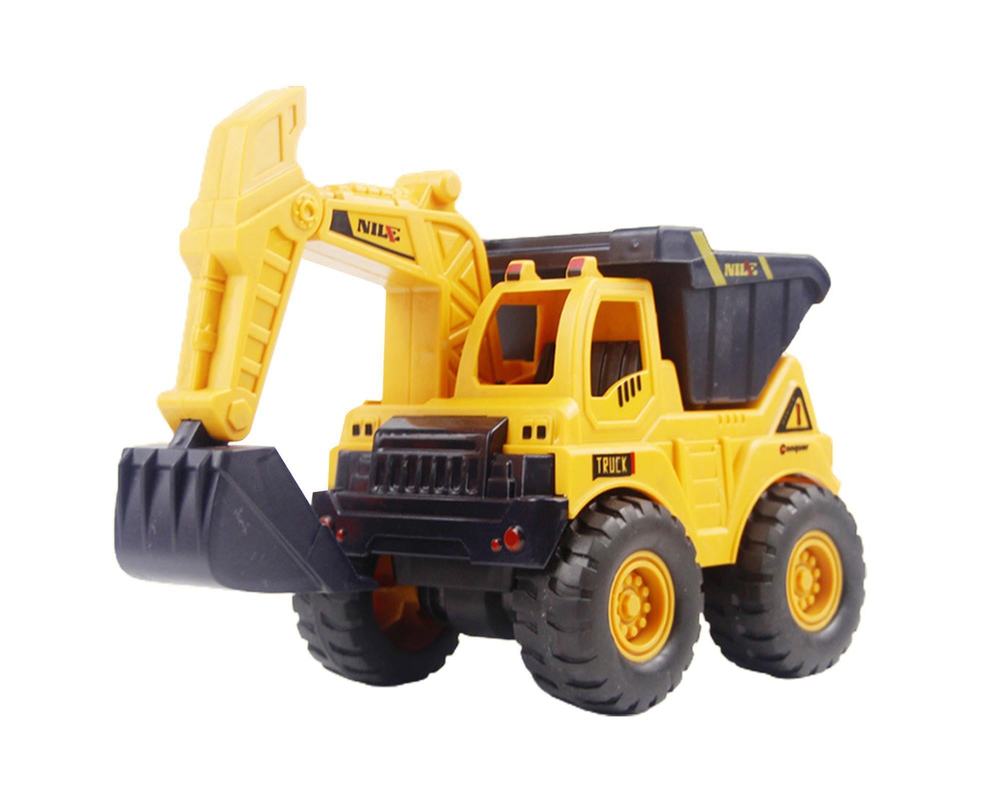 Auto Toy Polished Smoothly Innovative Plastic Boy and Girl Excavator with Bucket for Boy and Girl Yellow