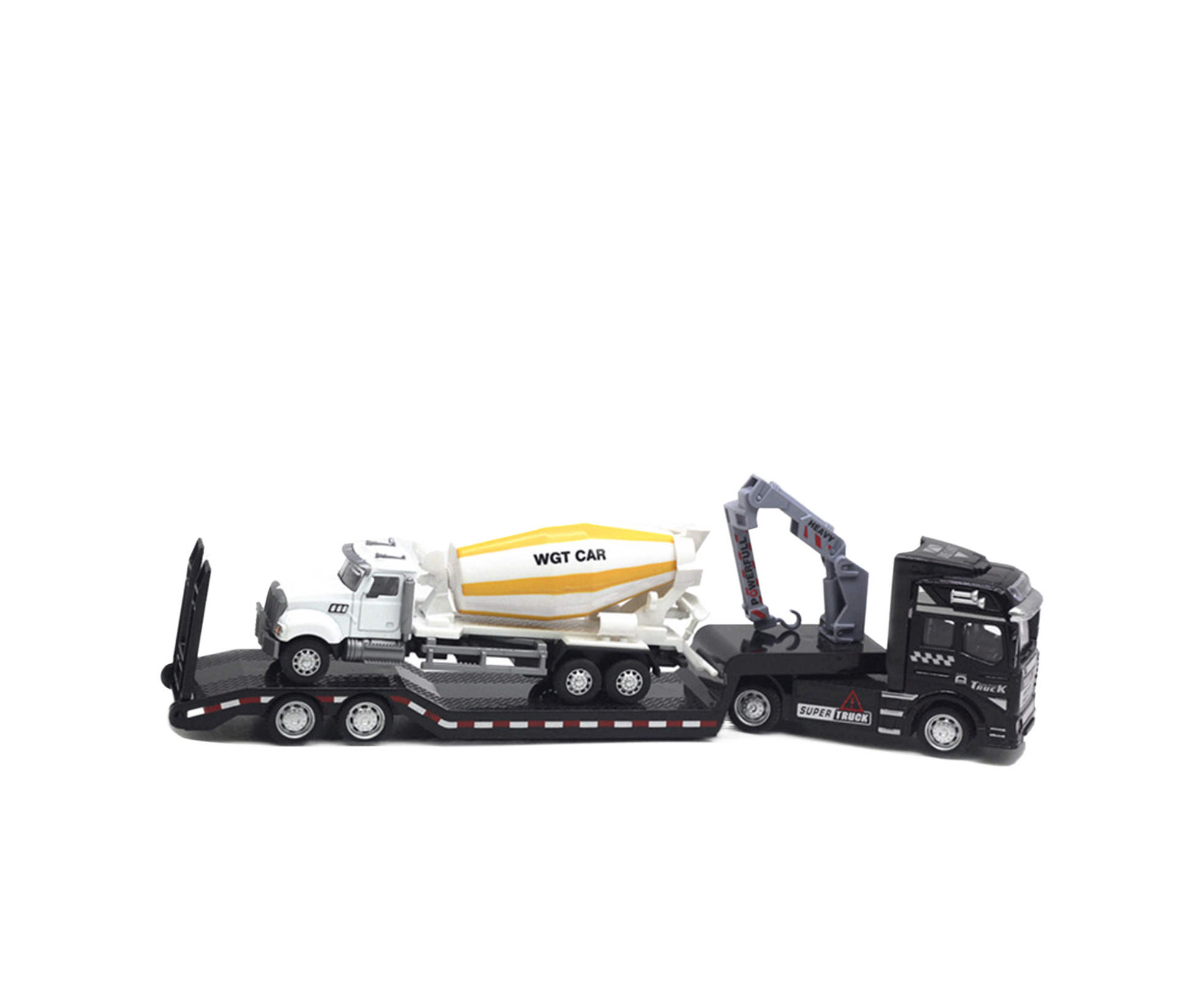 Pull-back Design Construction Trailer Model Moving Joints Detachable Head Construction Trailer Vehicle Model for Boy and Girls