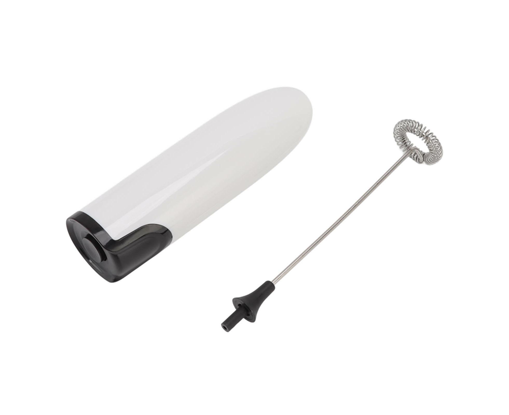 Household Electric Milk Frother, Automatic Handheld Foam Maker, Coffee Stirring Bar, Kitchen Drink Foamer (White/Black)