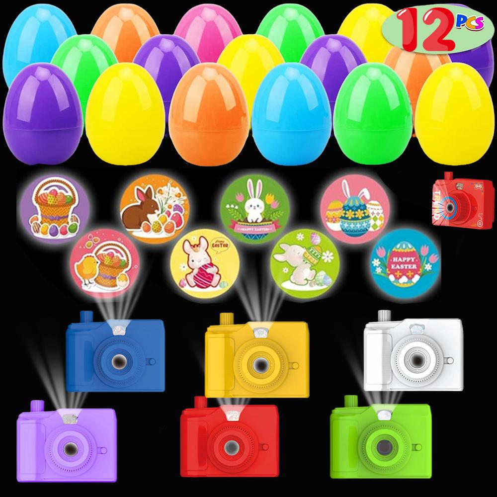 12pcs Prefilled Easter Eggs, Picture Camera Toy Filled Easter Eggs, Easter Toy Holiday Basket Stuffers