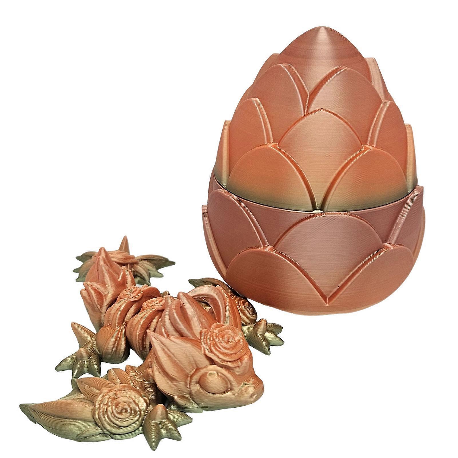 3D Printed Dragon Egg Rose Dragon Statue in Egg Box Tabletop Rose Dragon Ornament Collectible Dragon Egg Toy Gift for Dragon Lovers