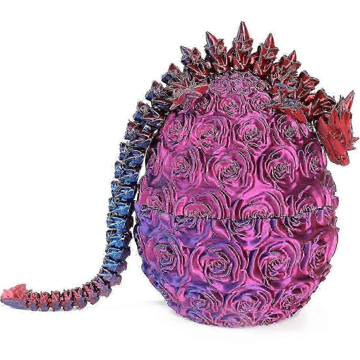 3D Printed Dragon Egg Dragon Egg Toy Fully Articulated Dragon Crystal Dragon Toy Home Office Decoration Easter Egg