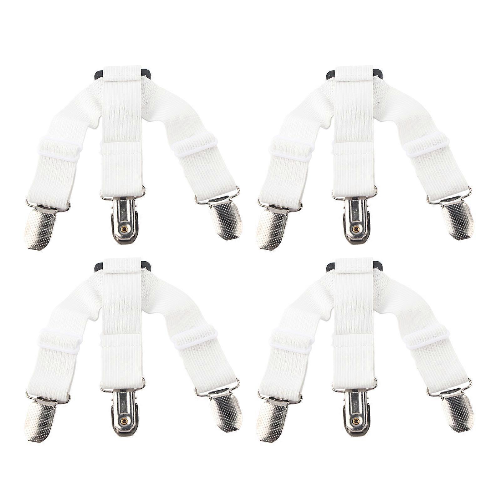 4PCS Bed Sheet Holder Straps, Elastic Fasteners for Mattress & Blankets