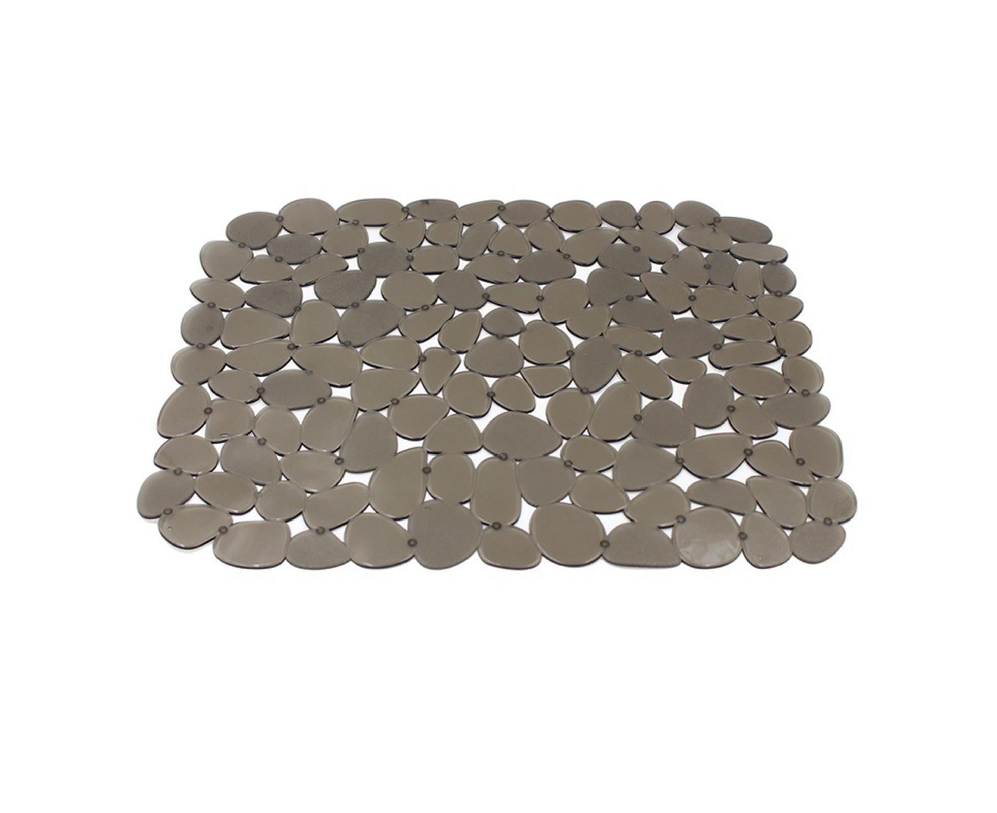 Non-slip Pebble Sink Mat PVC Sink Protector-Brown
