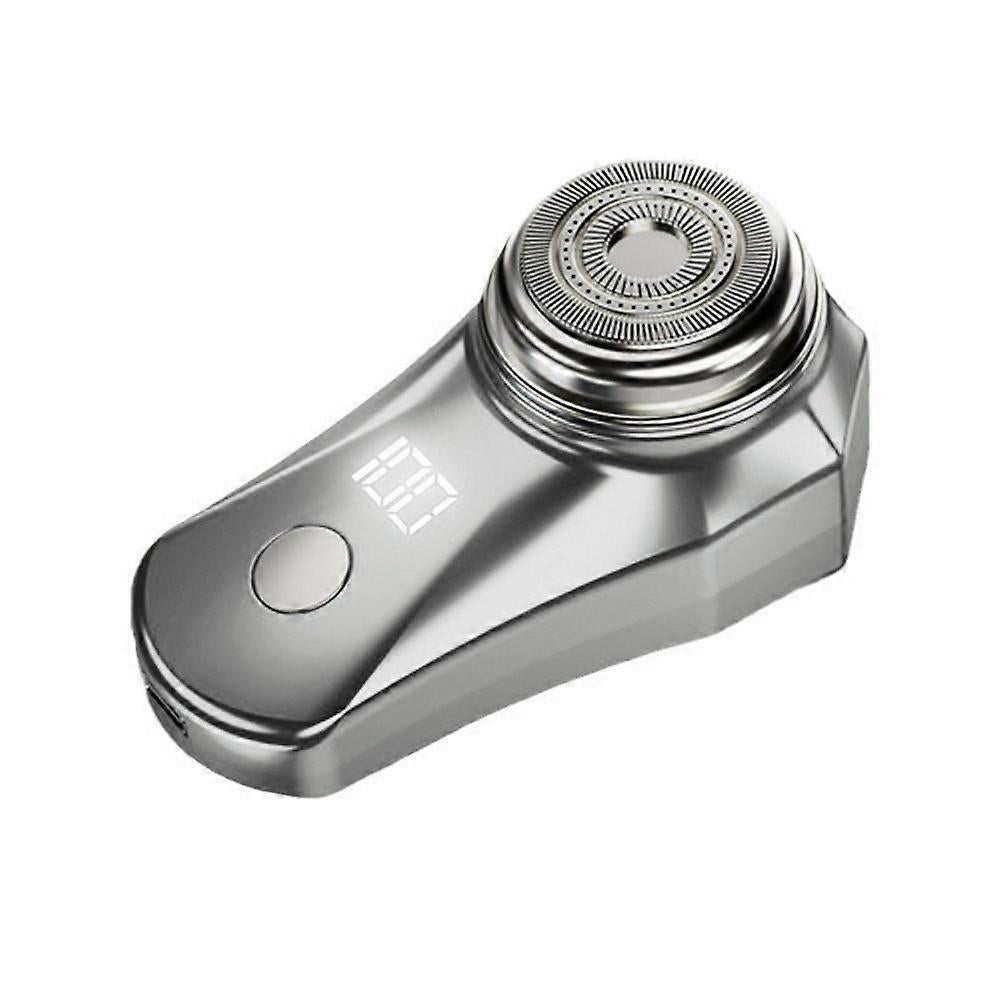 Silver USB Electric Shaver for Men, Compact Beard Razor