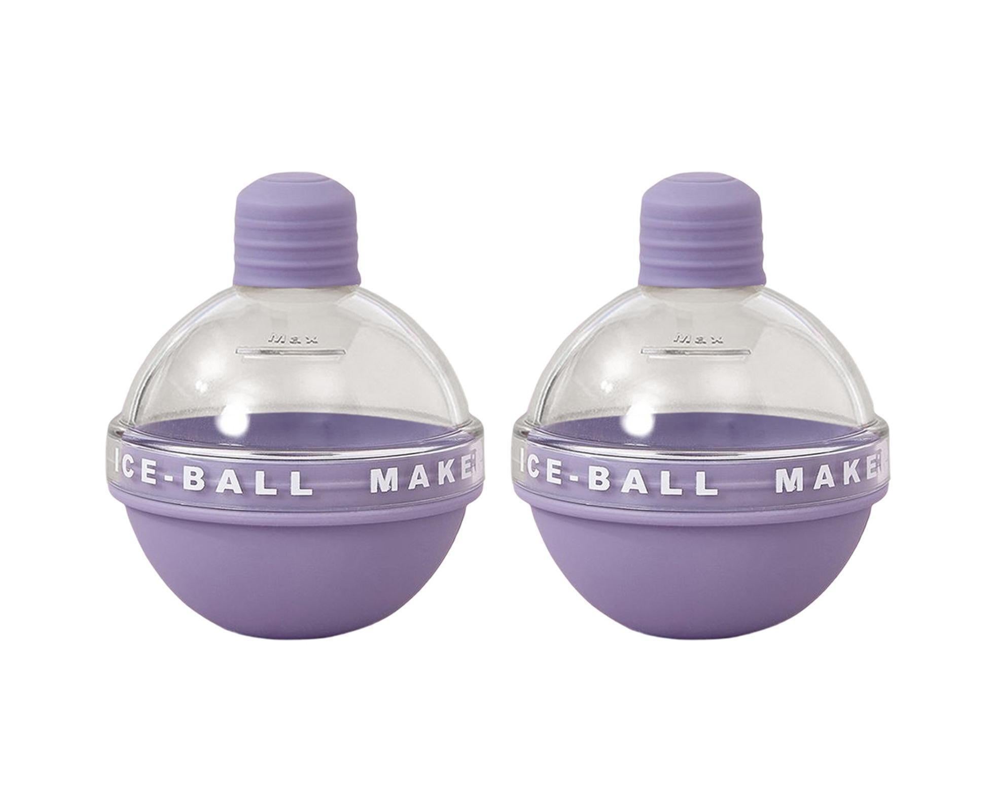 2Pcs Ice Cube Mold Reusable DIY Creative Light Bulb Shape Ice Ball Maker Household Supplies -Purple