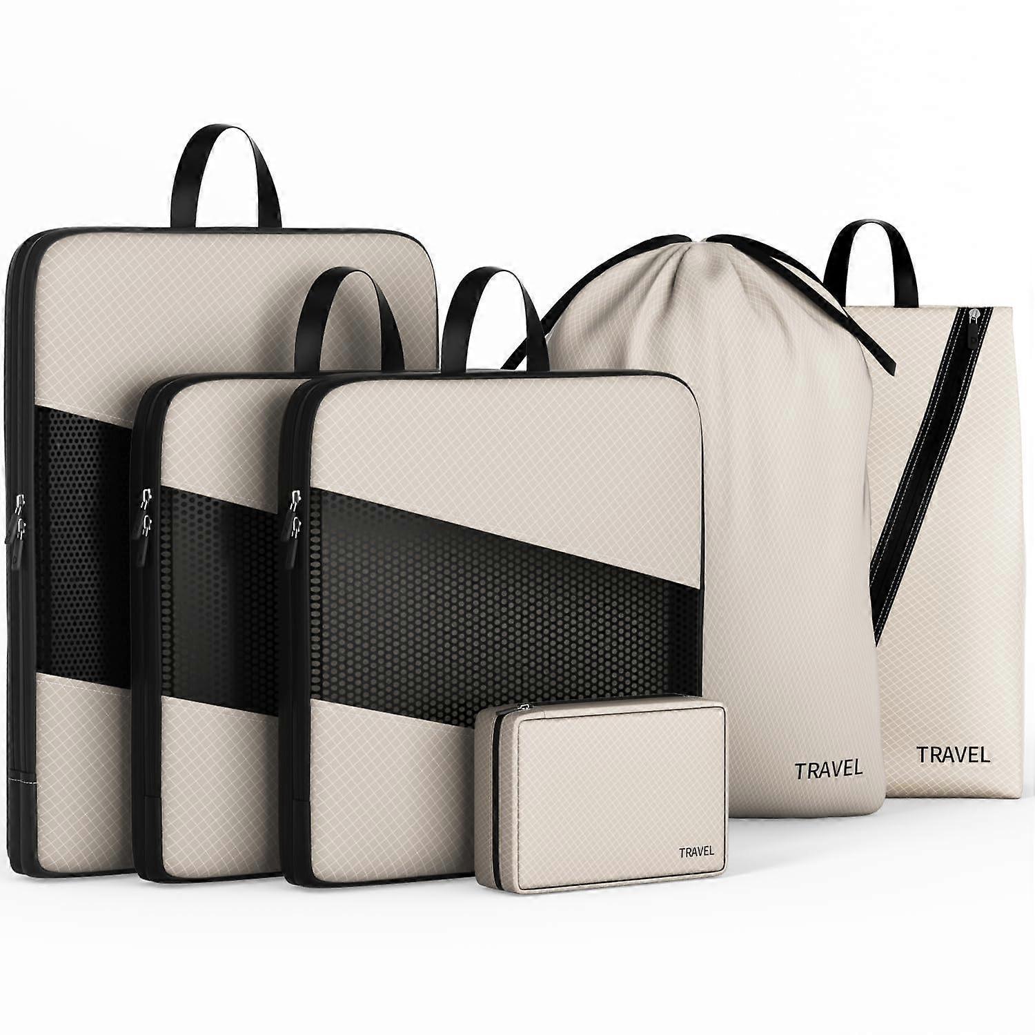 6pcs Compression Packing Cubes Set for Travel Organization