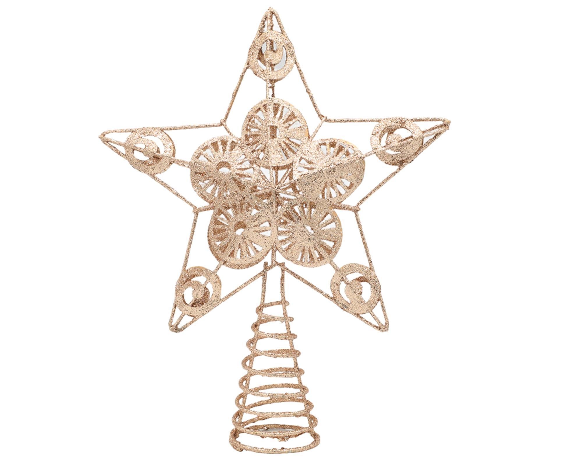 Xmas Tree Top Glitter Star-Rose Gold