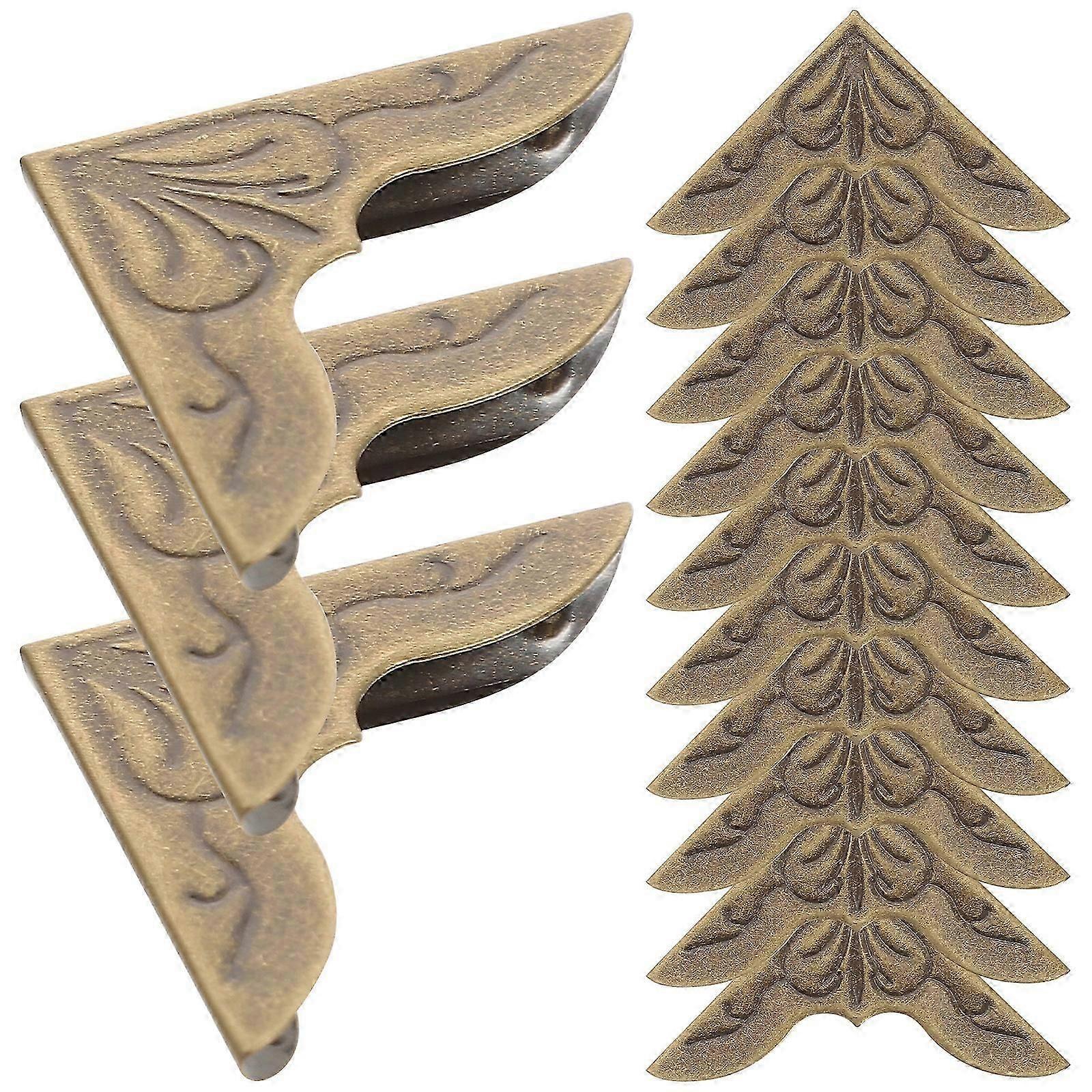 30pcs Retro Metal Book Corner Protectors - Decorative Page Guards for Albums & Journals