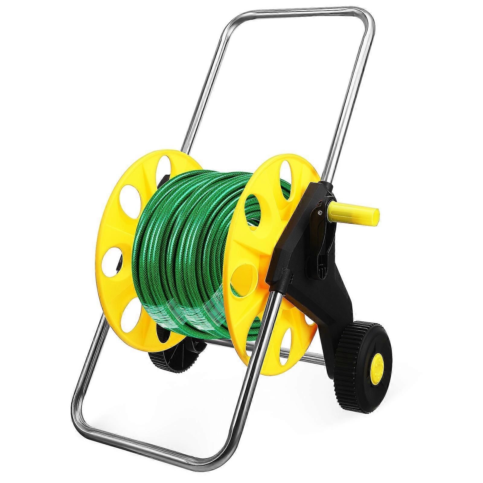 Hose Reel Cart with Wheels - Garden Hose Storage Cart with Handle and Hose Guide