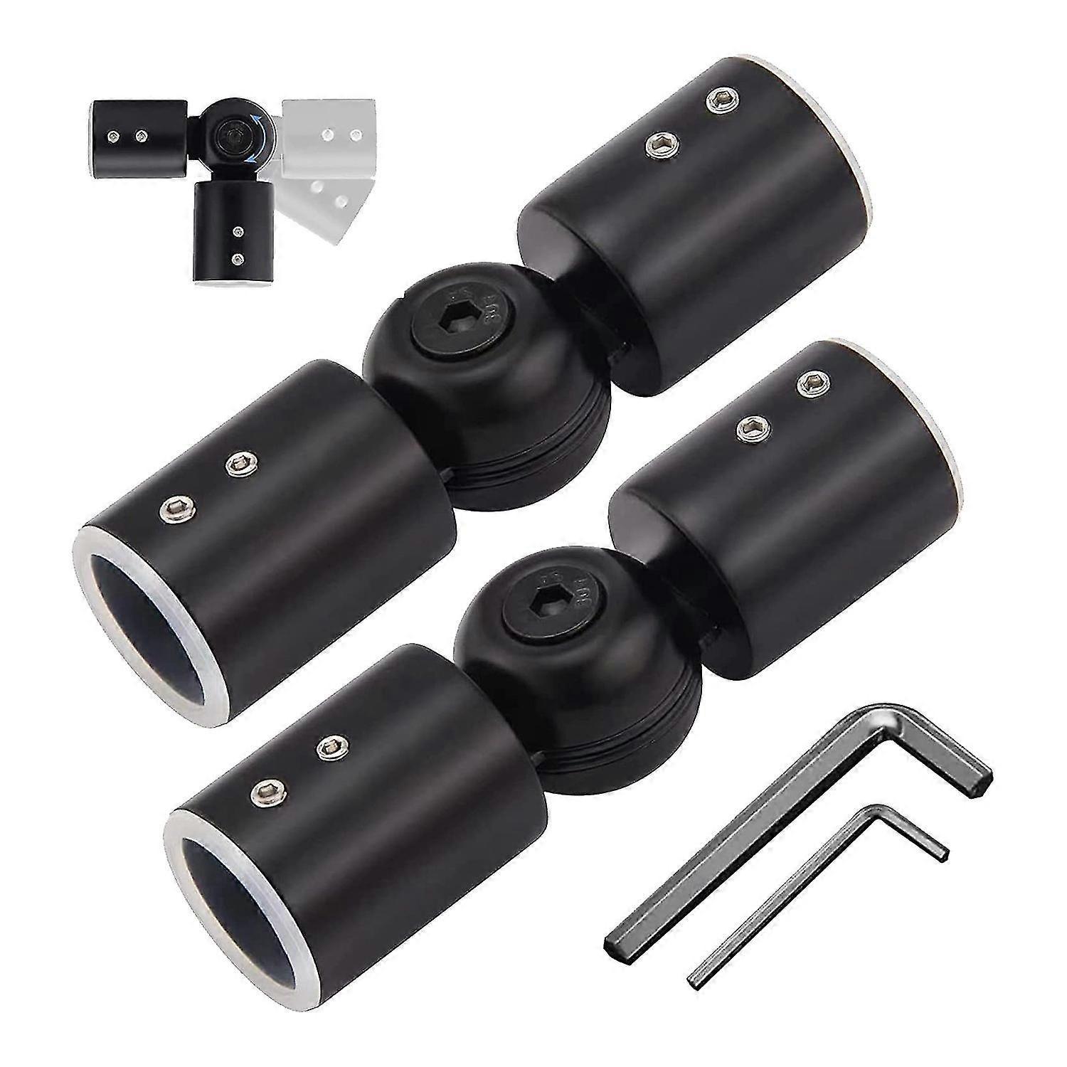 2pcs Curtain Rod Connectors, Adjustable Black for 1" Rods