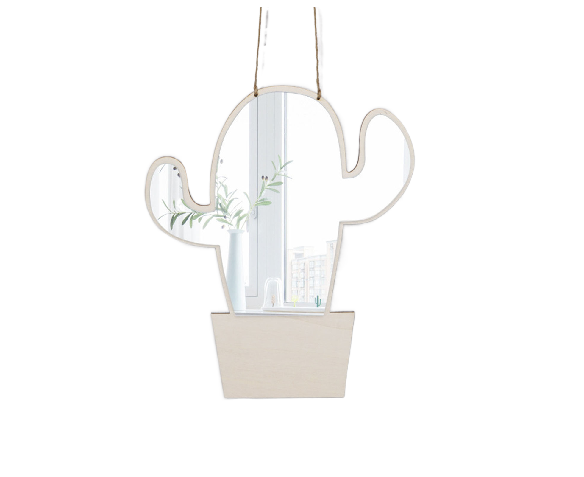 Wall Sticker Acrylic Mirror-Wooden Color
