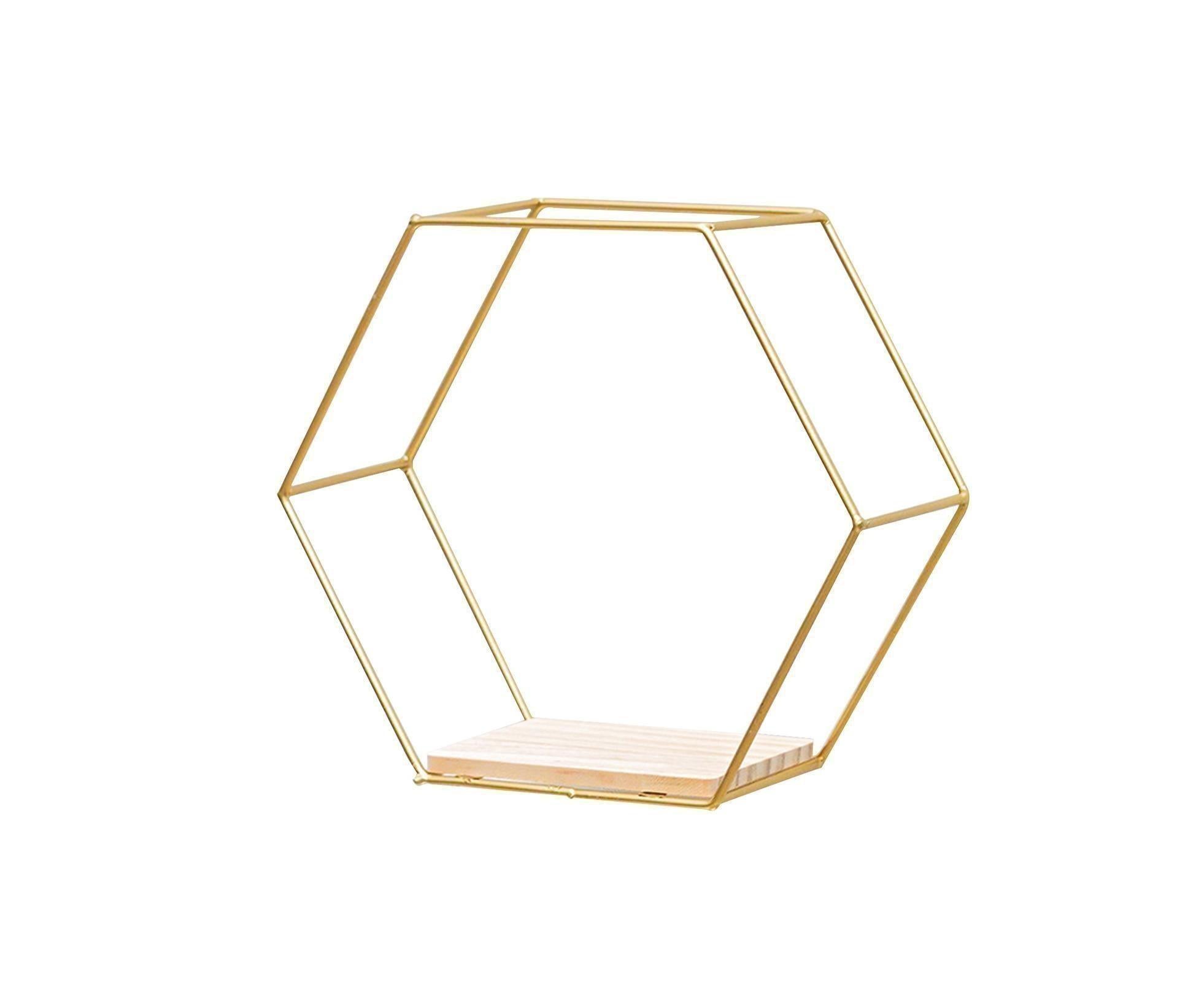 Hexagonal Shelf for Home-Golden M