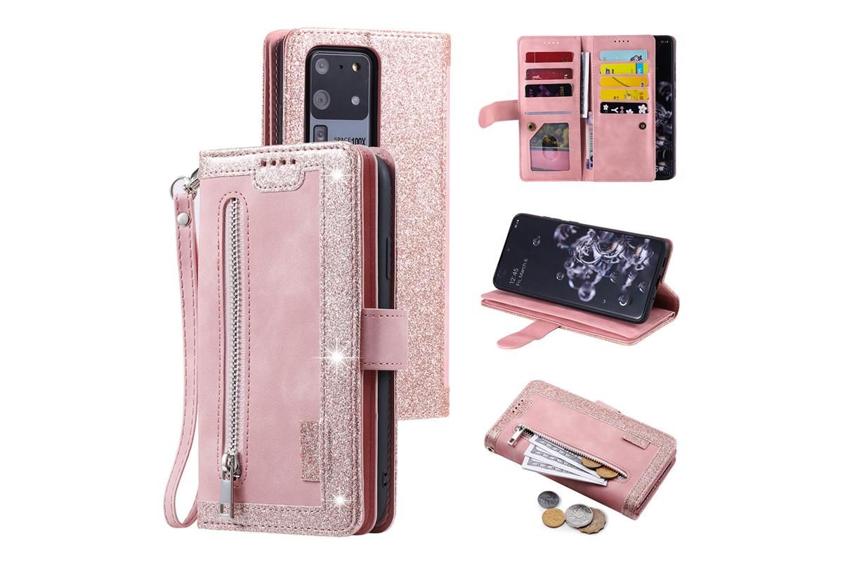 for iPhone 15 Series Case Leather Wallet Flip Cover -Pink /iPhone 15 Pro