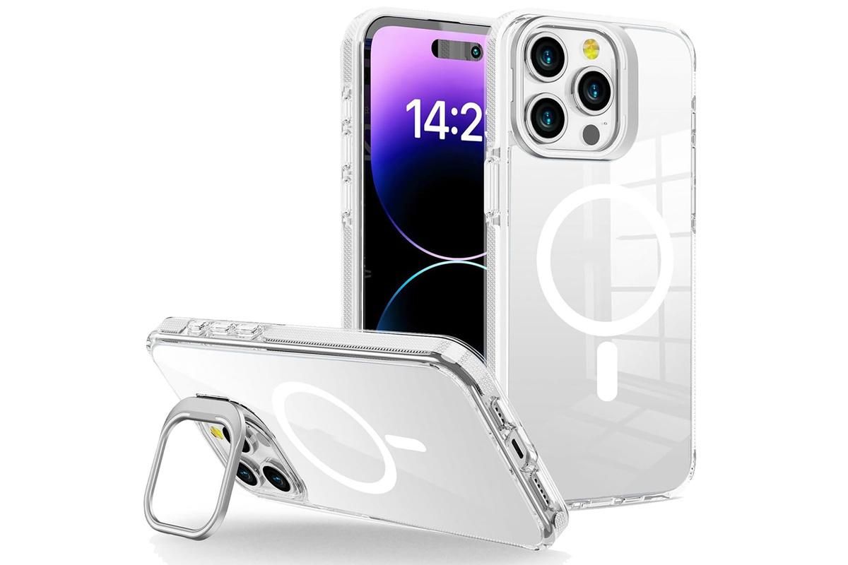For iPhone 16 Series Phone Case with Stand Full Body Case -White /iPhone 16 Plus