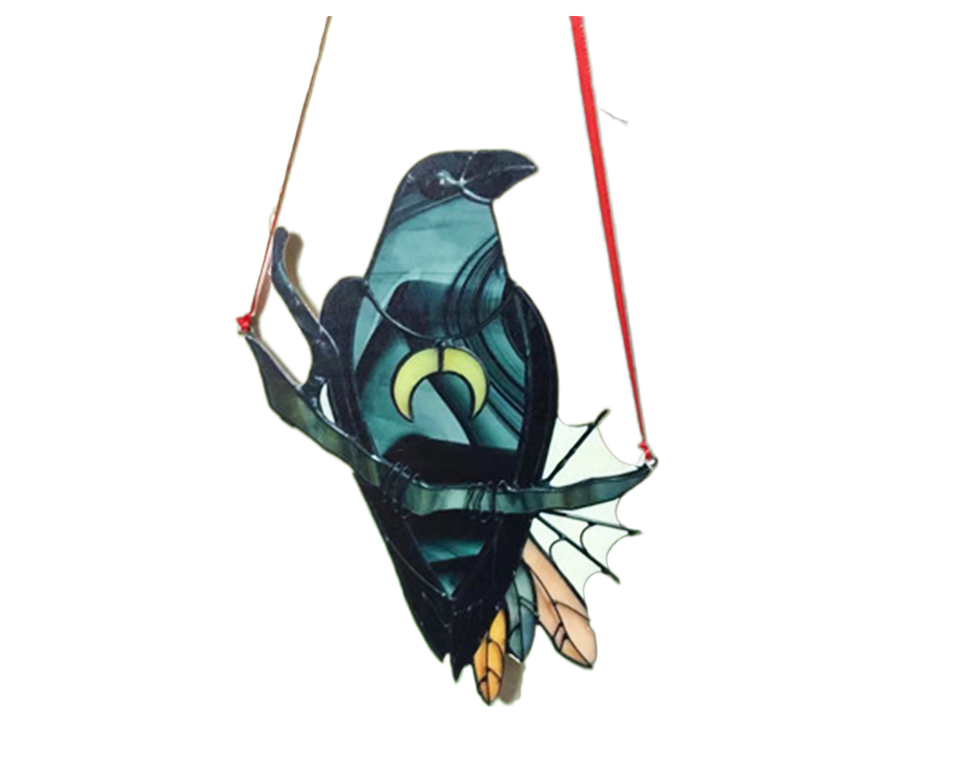 Pendant Crow Pattern Landscaping Ornaments Acrylic Door Wall Hanging Ornaments for Home-Black