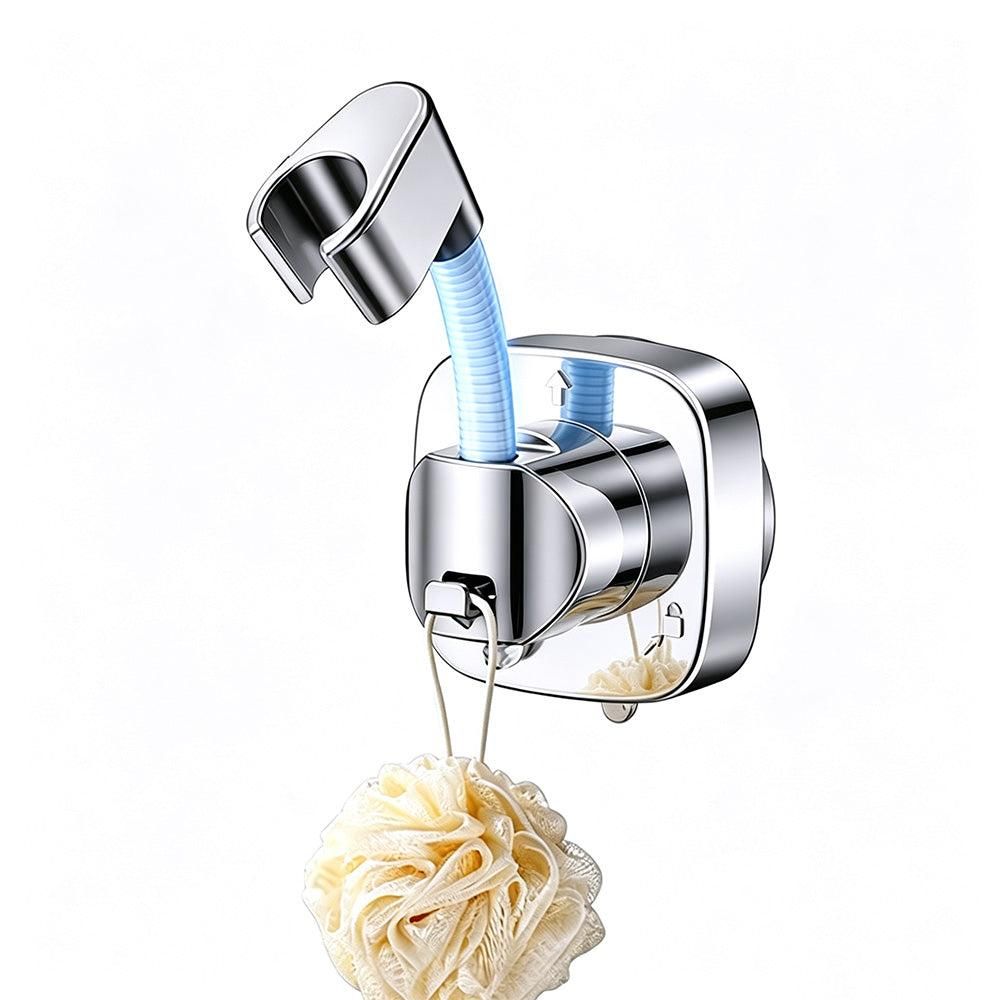 360 Degree Rotation Shower Head Holder with Suction Cup for Bathroom Bathtub Rental Hotel Silver