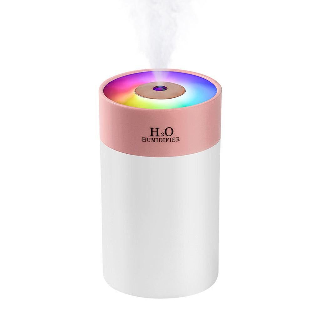 Colorful LED Humidifier with Night Light for Home and Bedroom Use Pink