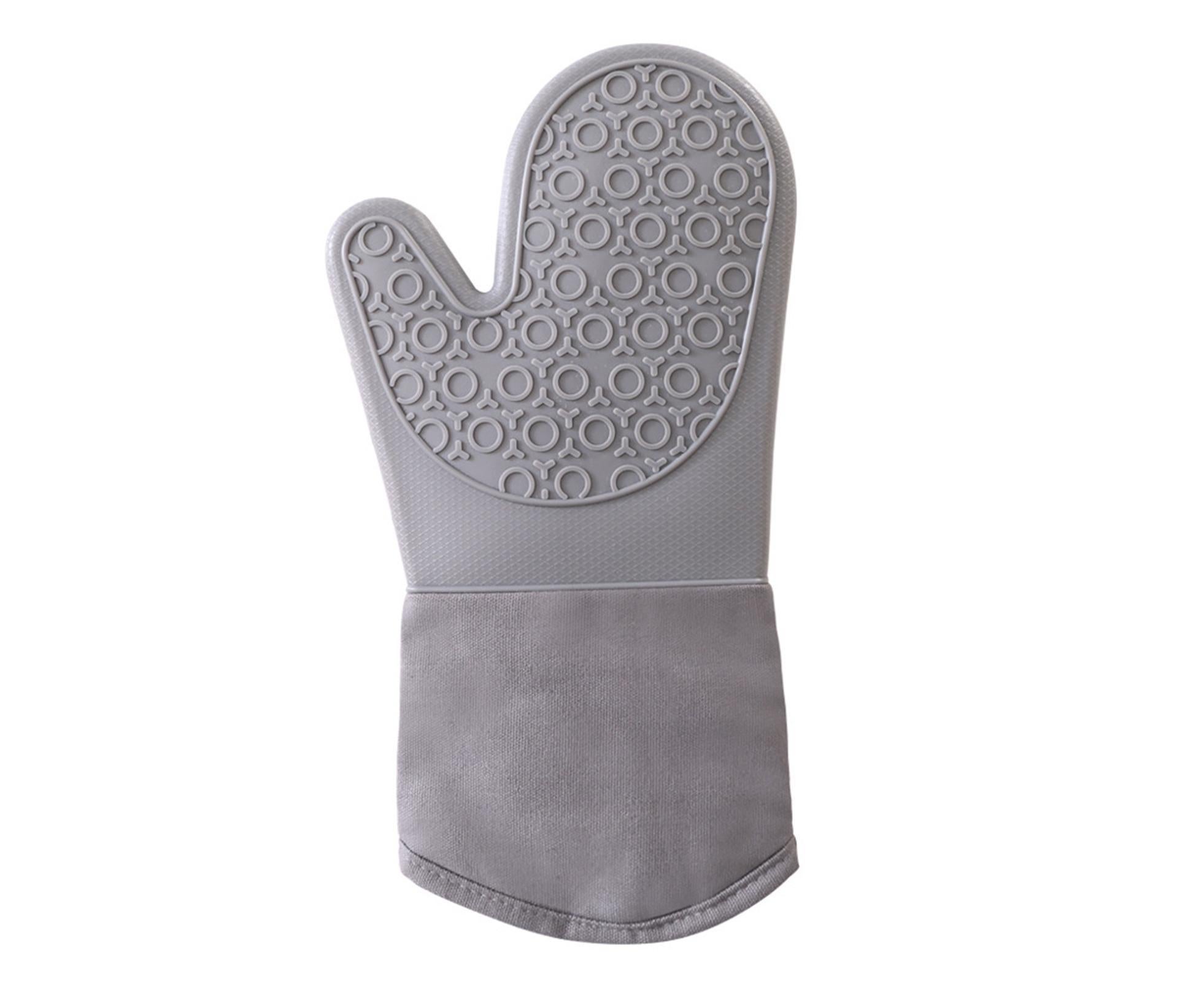 1Pc Heat-insulated Glove Non-slip Silicone - Grey