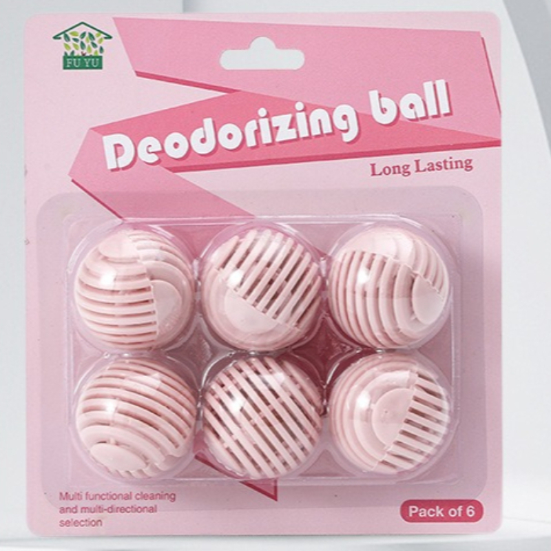 Shoe Deodorizing Balls - Deodorizing and Antibacterial Aromatherapy Beads for Wardrobes and Shoe Cabinets, Multiple Colors Available. Long-Lasting Odor-Eliminating Fragrance Balls, Pack of 6 - Pink